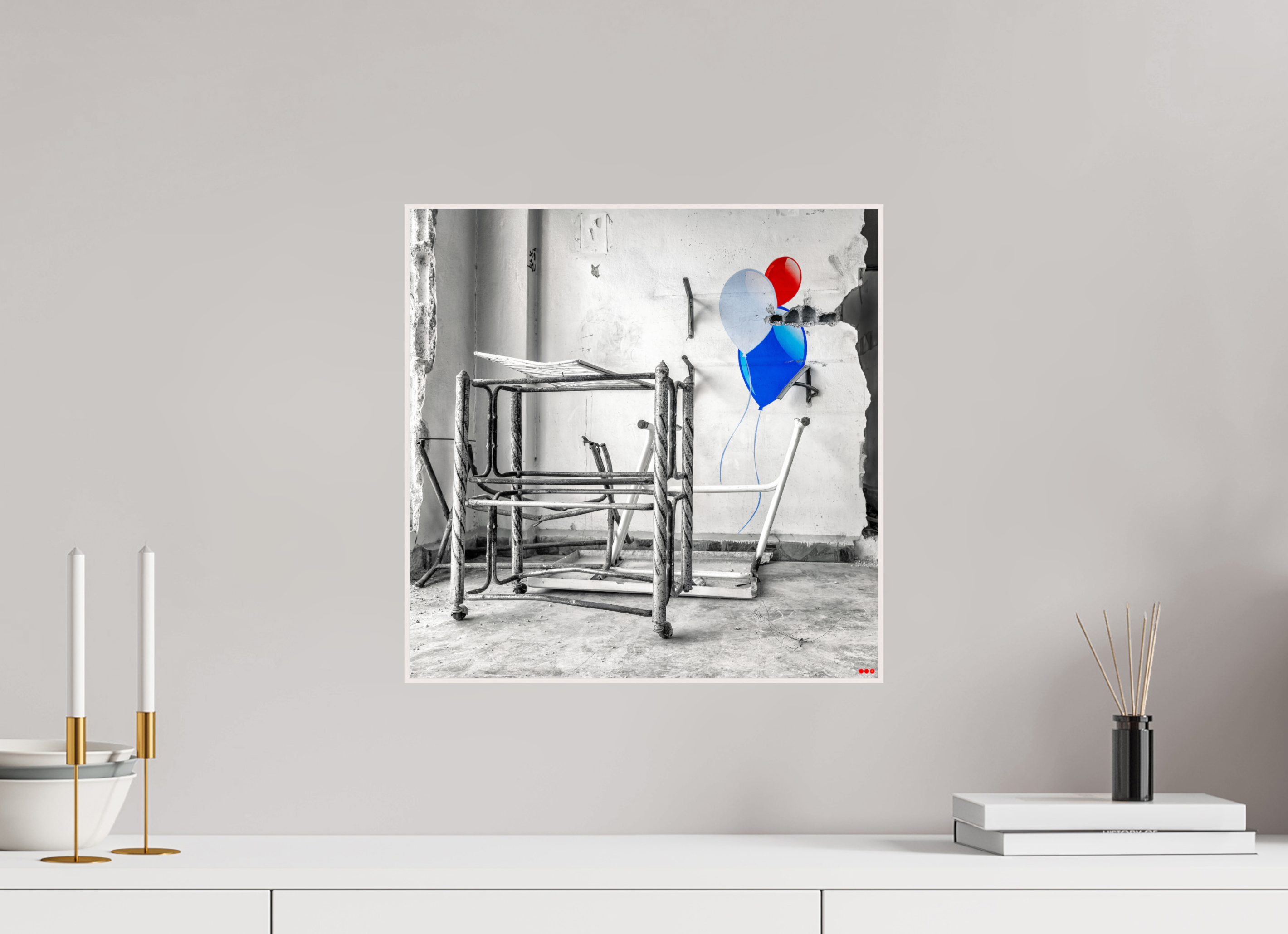 40 x 40 cm, Foto in ArtBox aus Massivholz Ahorn weiß RED³ SCSI Mursal II