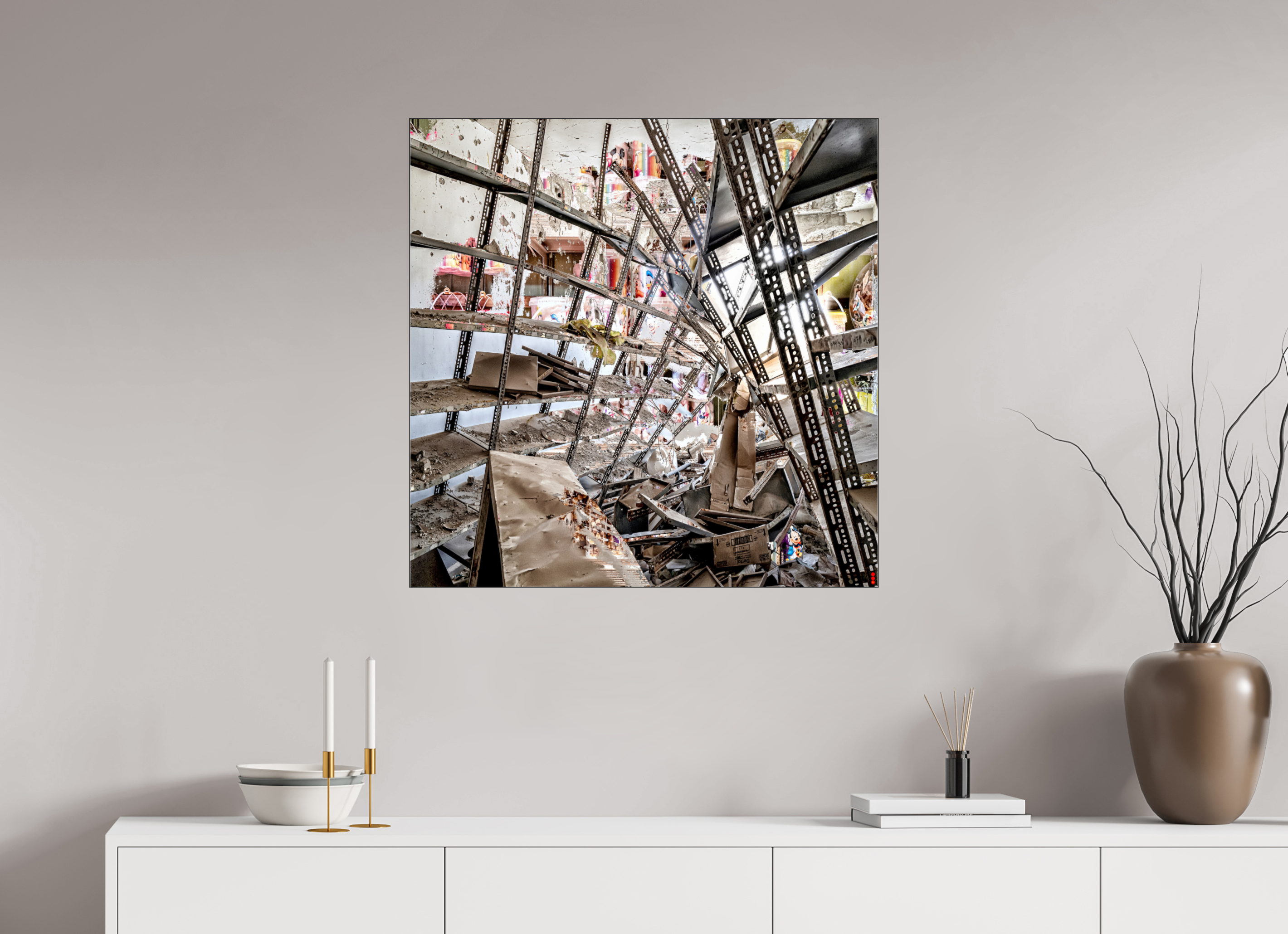 80 x 80 cm, Slimline Einfassung schwarz unter 2mm Acrylglas FA SCSI Mahira II