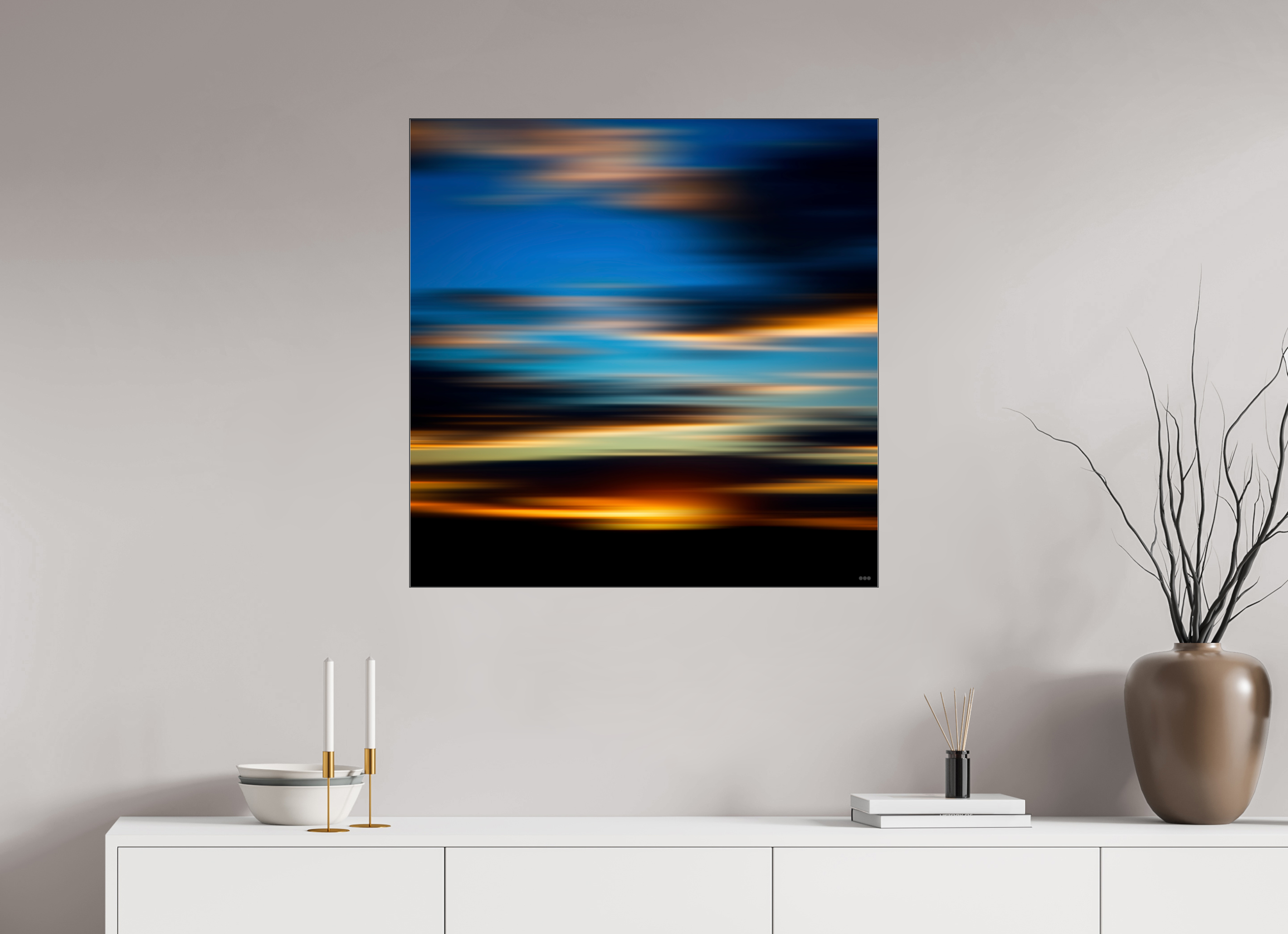 80 x 80 cm, Slimline Einfassung schwarz unter 2mm Acrylglas FA PH Nahara II