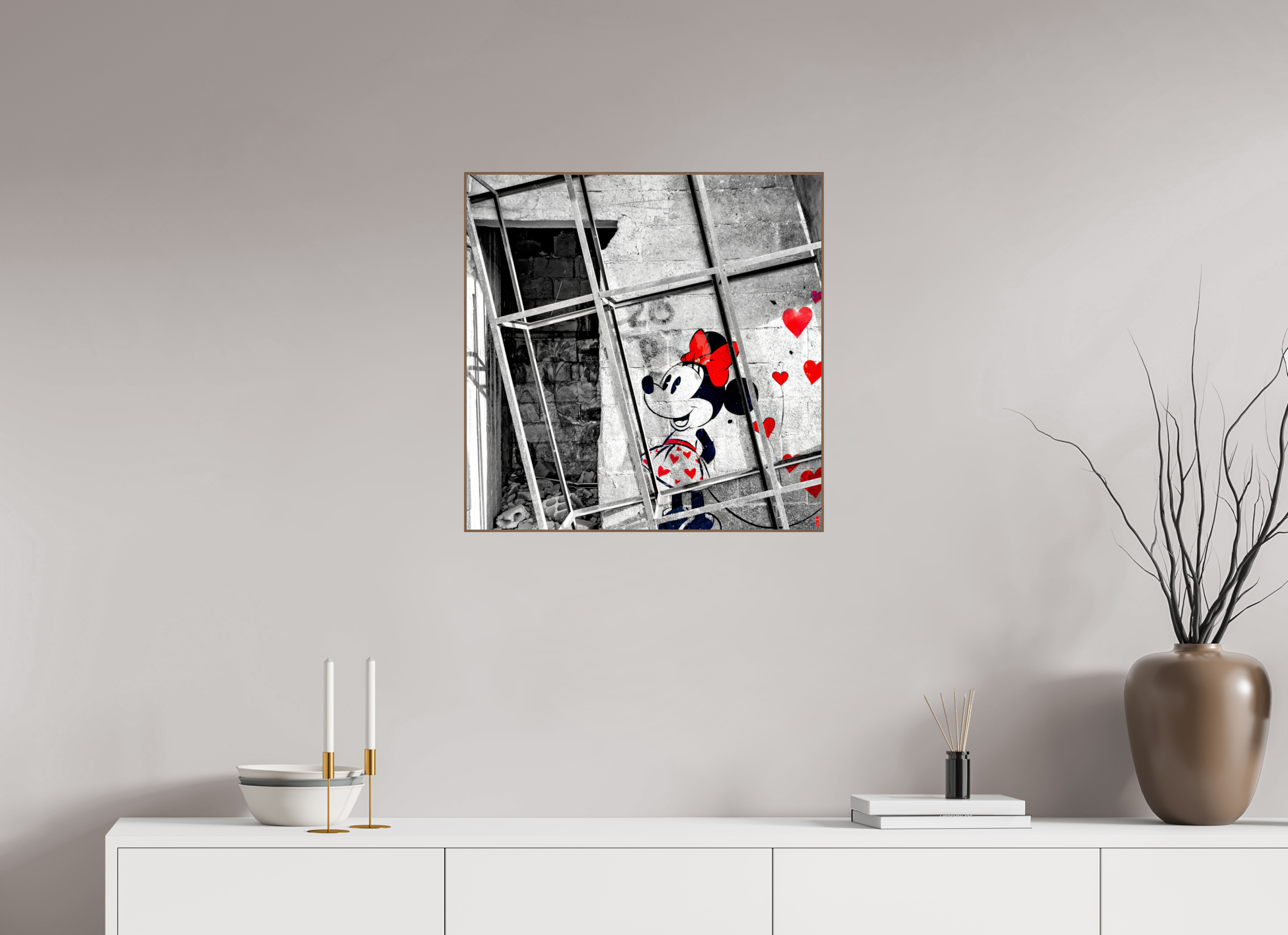 60 x 60 cm, Foto in ArtBox aus Massivholz Nussbaum RED³ SCSI Madiar II