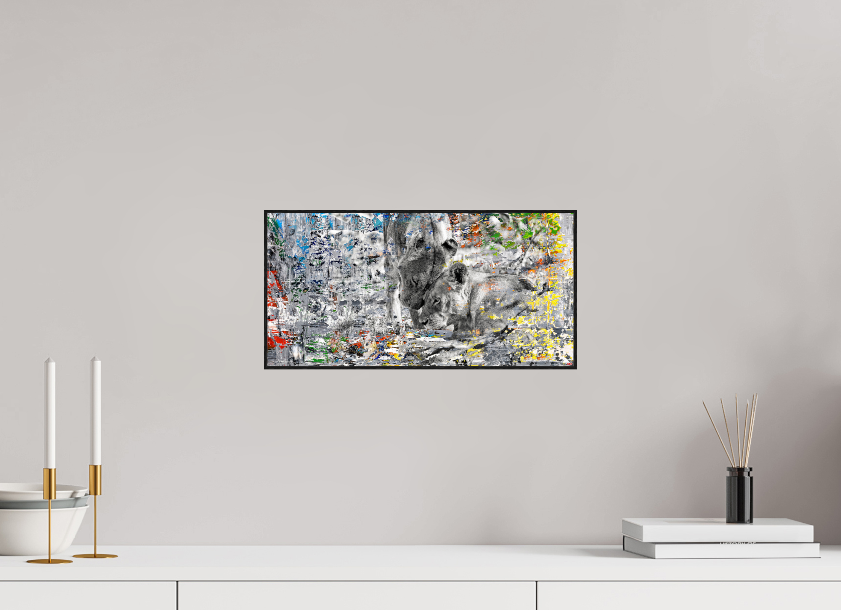 40 x 20 cm, Foto in ArtBox aus Massivholz Eiche schwarz RED³ WC Layamaya V