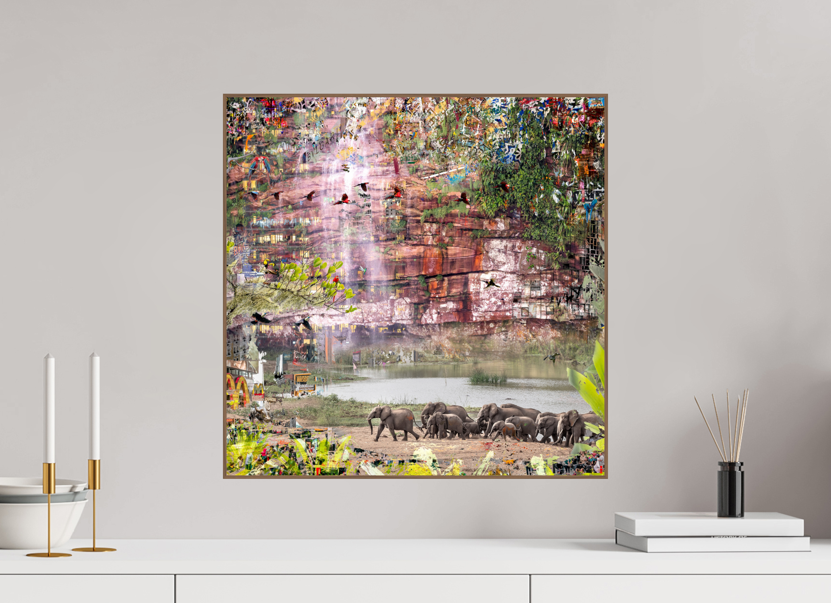 50 x 50 cm, Foto in ArtBox aus Massivholz Nussbaum RED³ WC Valdeci II