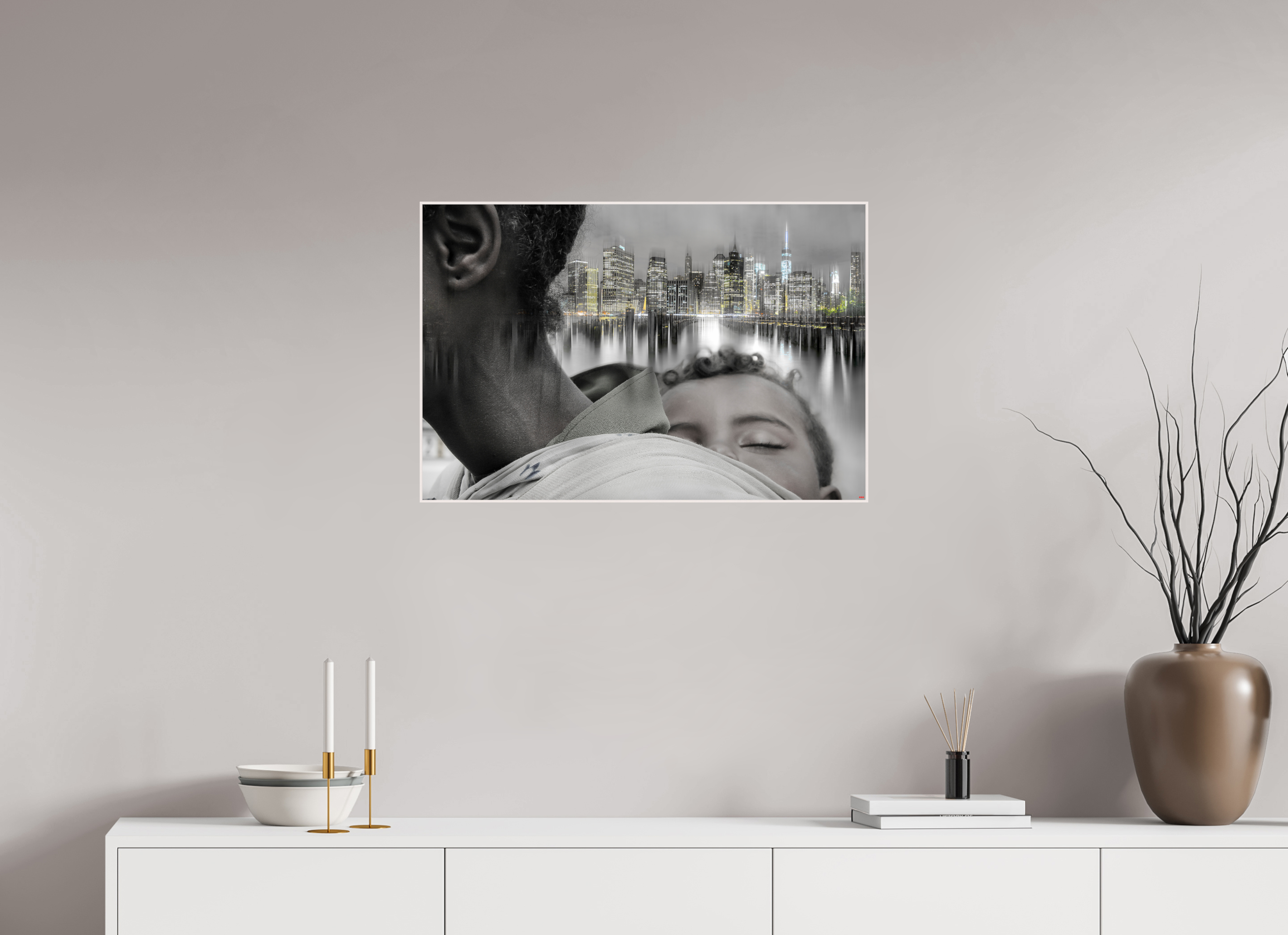 75 x 50 cm, Foto in ArtBox aus Massivholz Ahorn weiß RED³ HP Aisha I