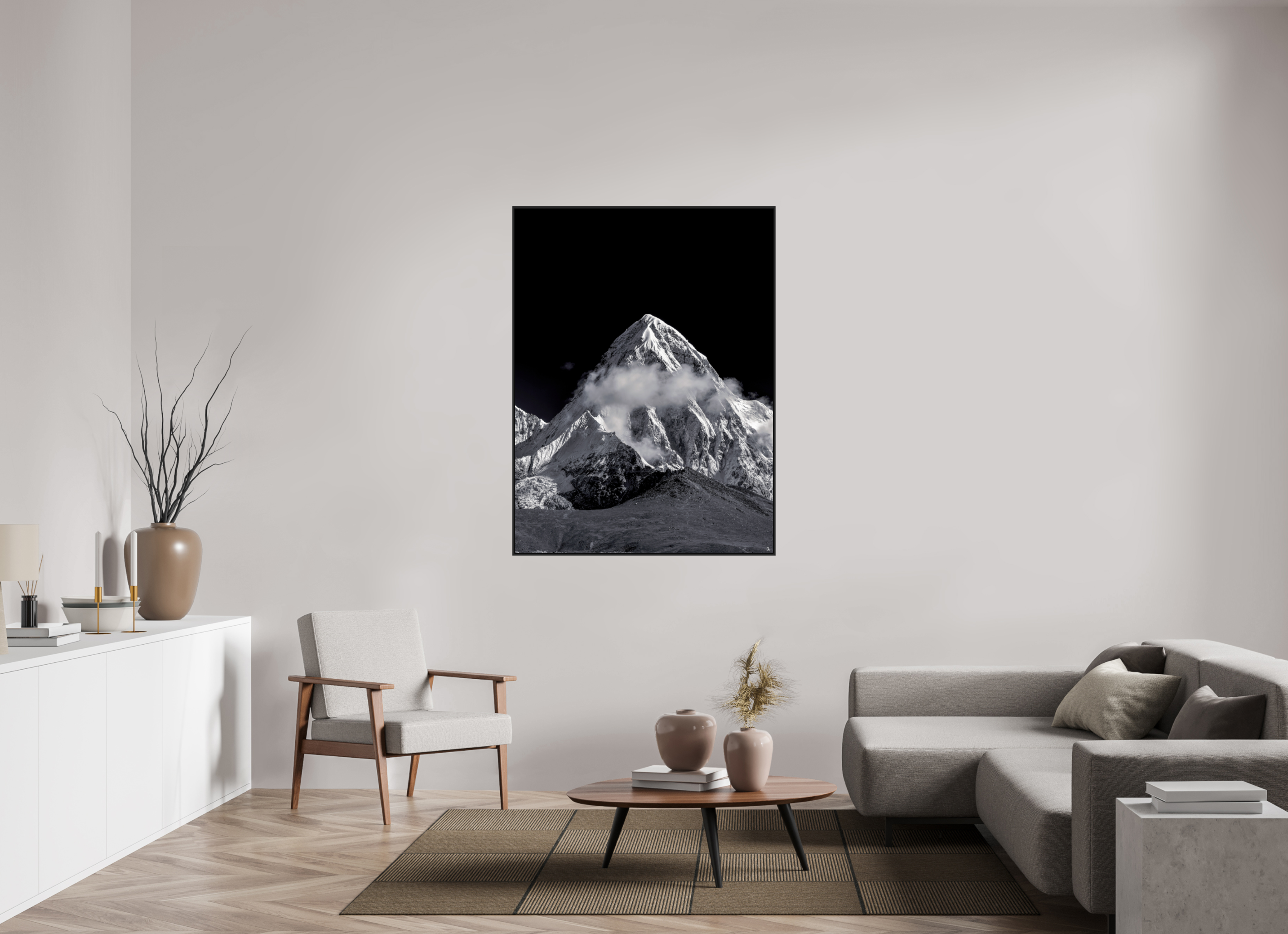 105 x 140 cm, Schattenfugen-Rahmen schwarz & 2mm Acrylglas FA PH Samten III