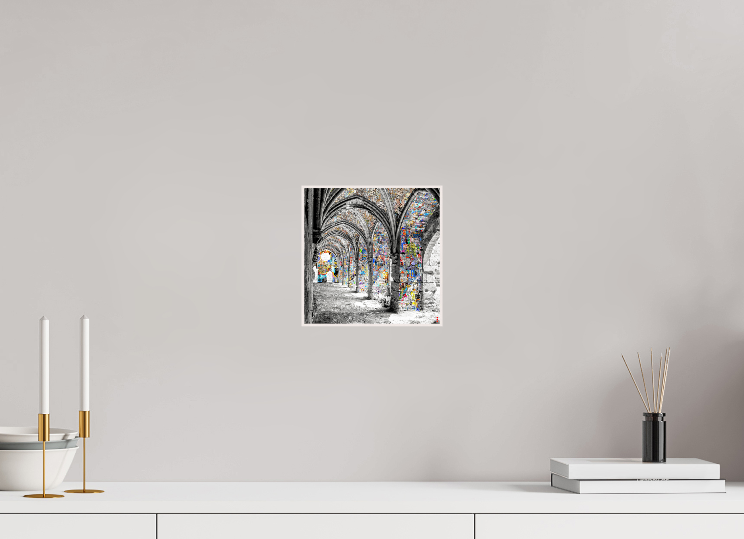 20 x 20 cm, Foto in ArtBox aus Massivholz Ahorn weiß RED³ SCSI Malik II