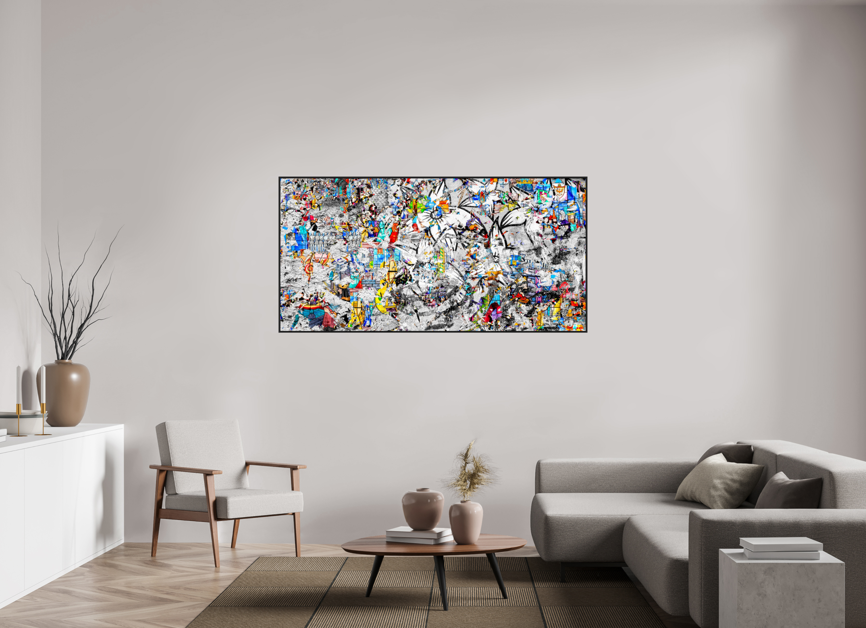 180 x 90 cm, Schattenfugen-Rahmen schwarz & 2mm Acrylglas FA SCSI Miraaj V