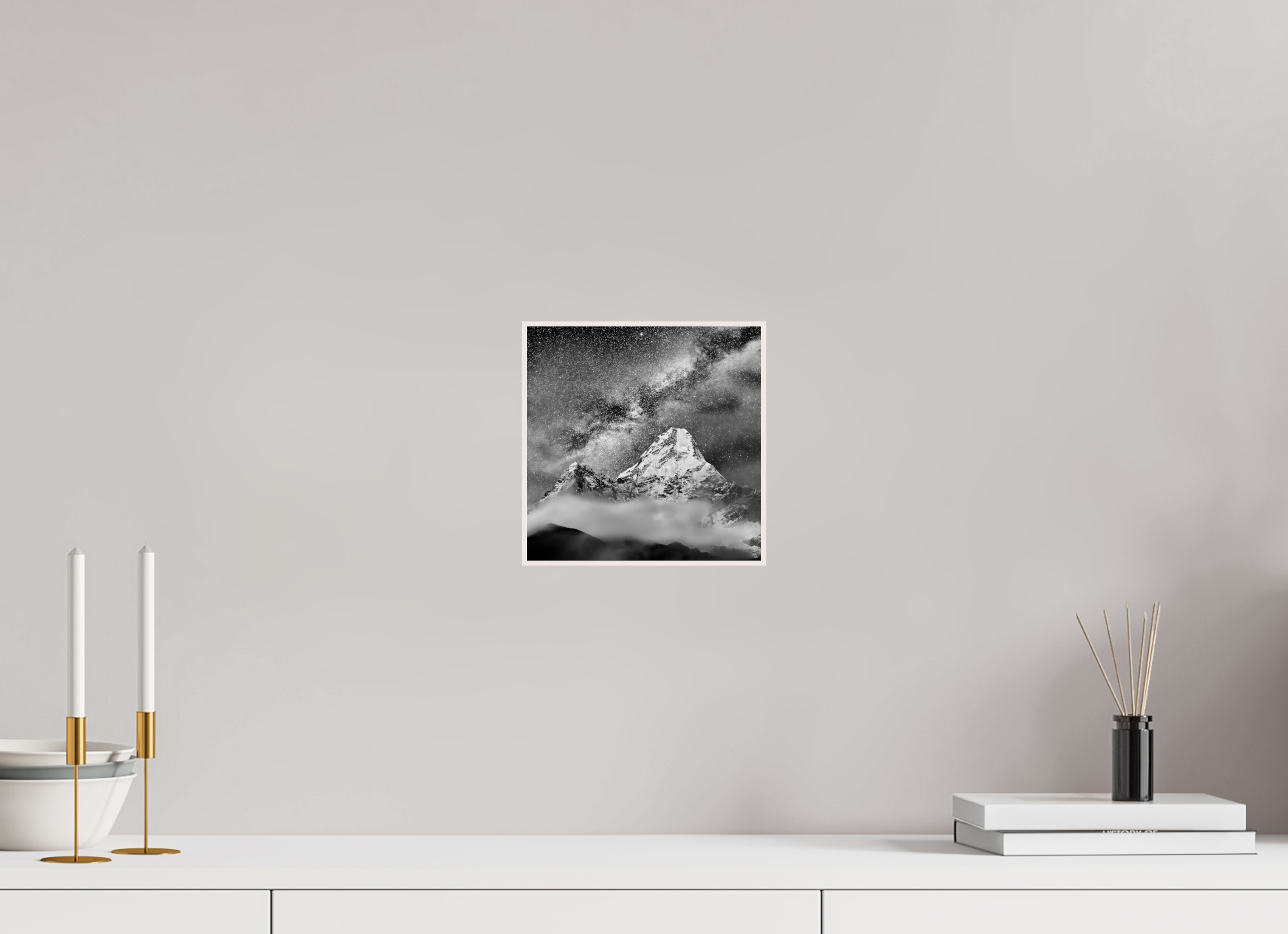 20 x 20 cm, Foto in ArtBox aus Massivholz Ahorn weiß RED³ Sherab II