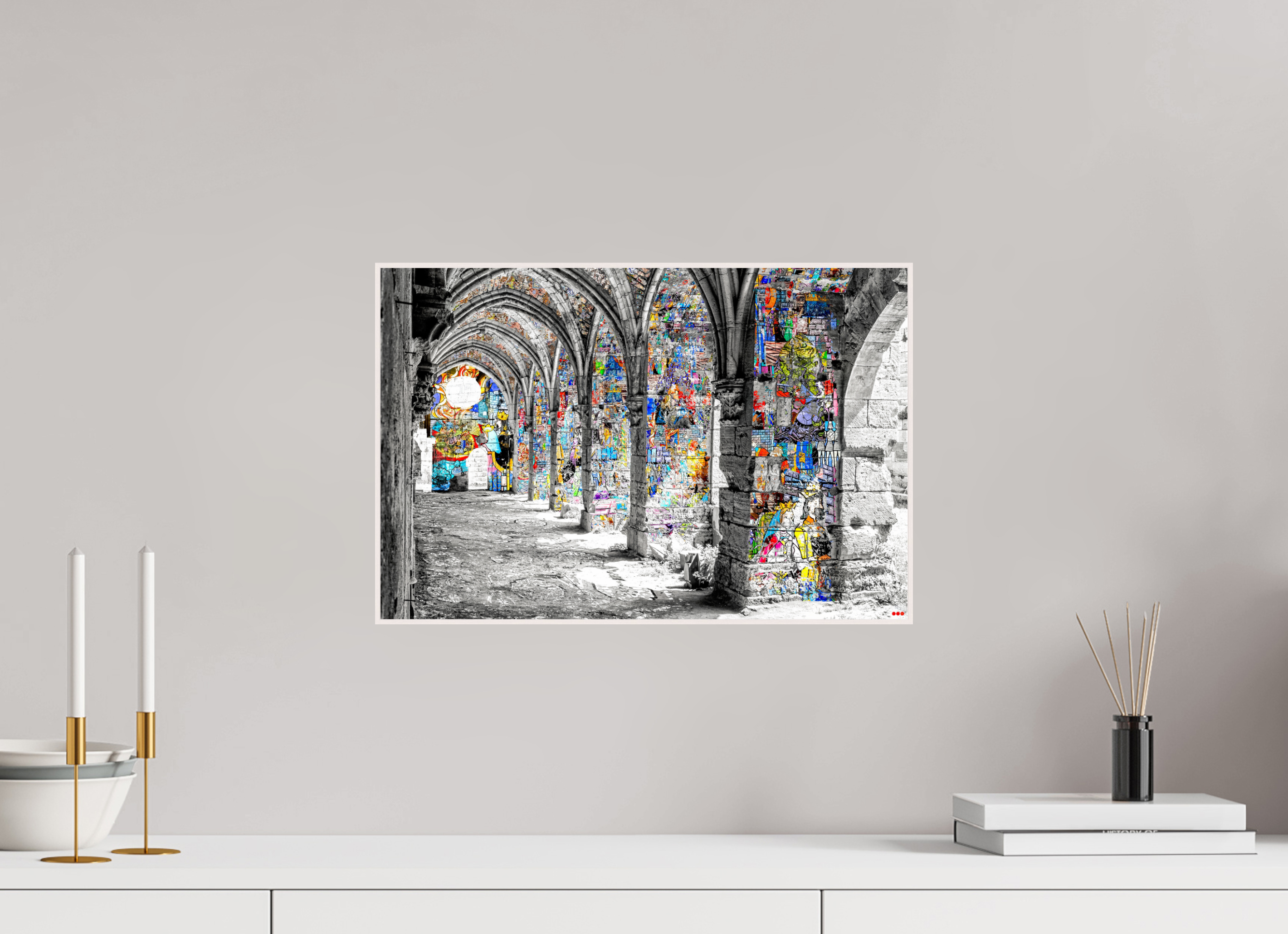 45 x 30 cm, Foto in ArtBox aus Massivholz Ahorn weiß RED³ SCSI Malik I