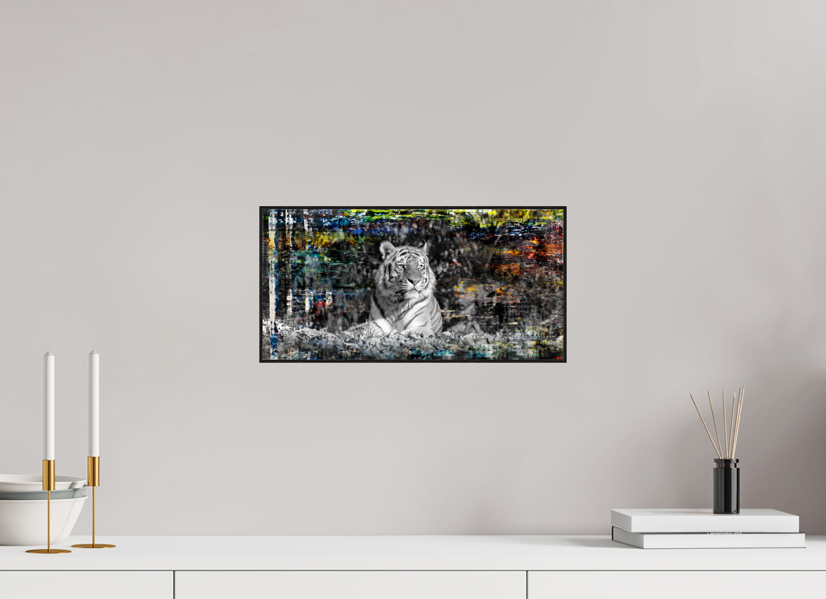 40 x 20 cm, Foto in ArtBox aus Massivholz Eiche schwarz RED³ WC Lubaya V