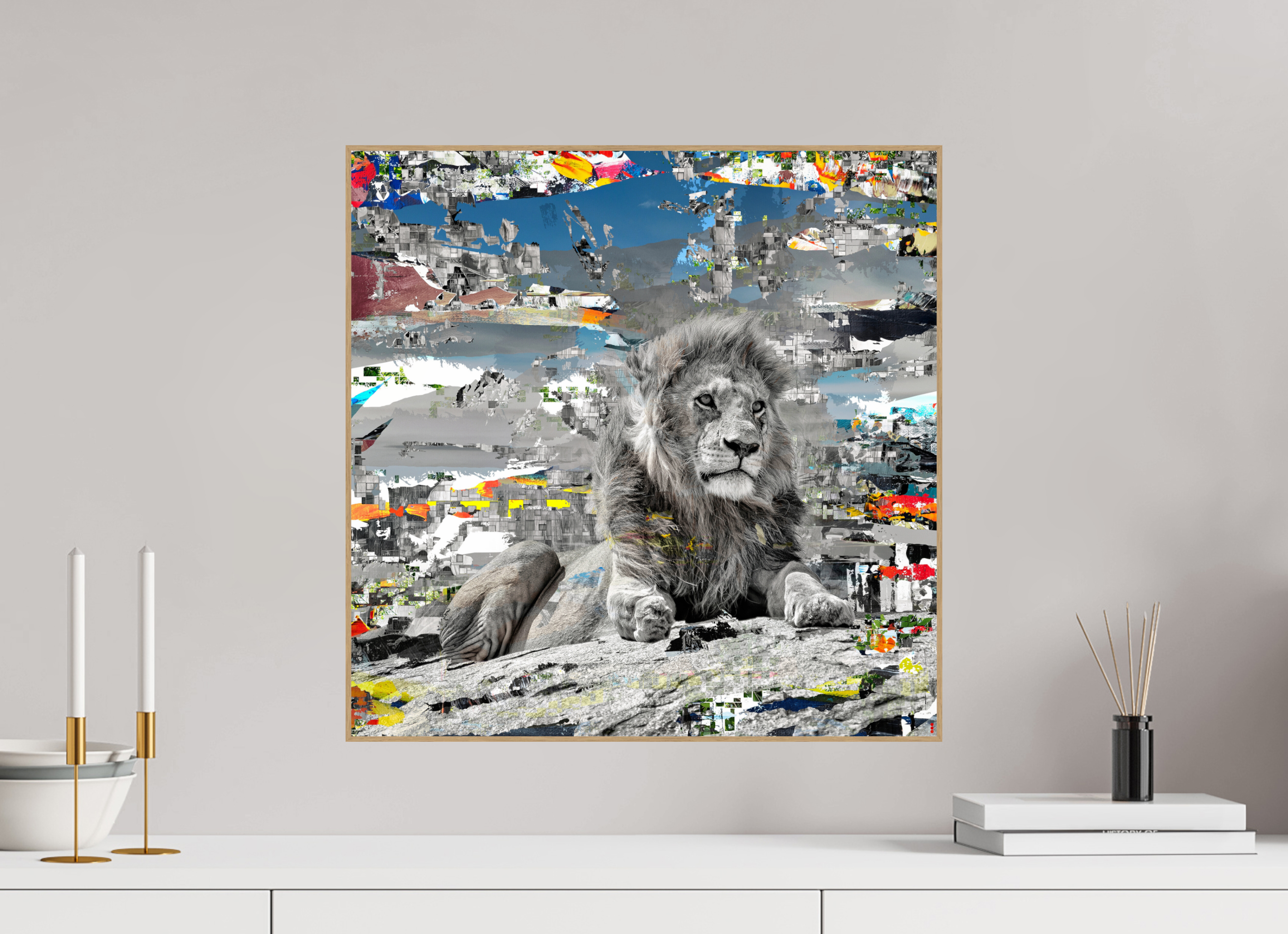 50 x 50 cm, Foto in ArtBox aus Massivholz Eiche natur RED³ WC Jabari II