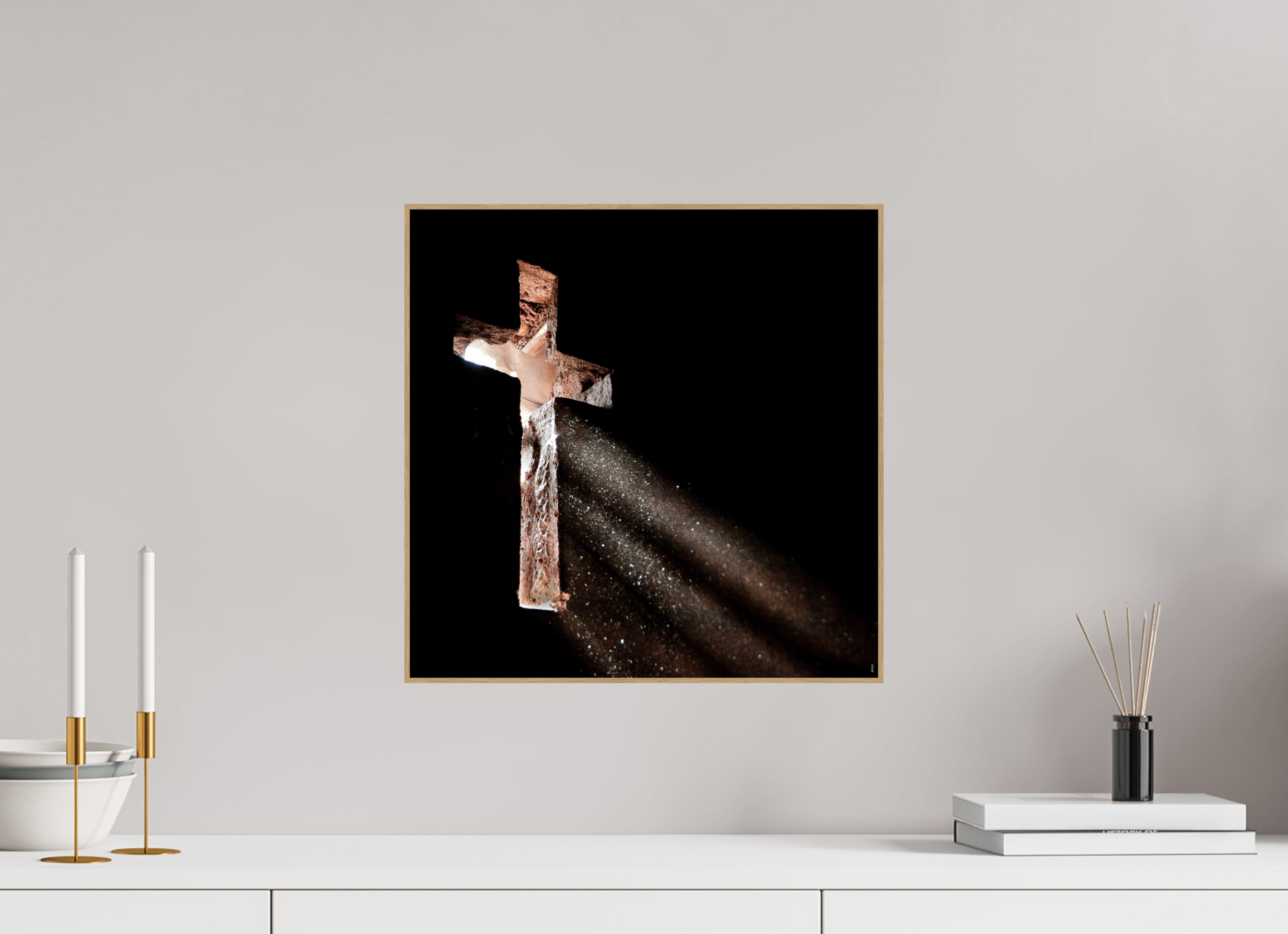 40 x 40 cm, Foto in ArtBox aus Massivholz Eiche natur RED³ PH Moyale II