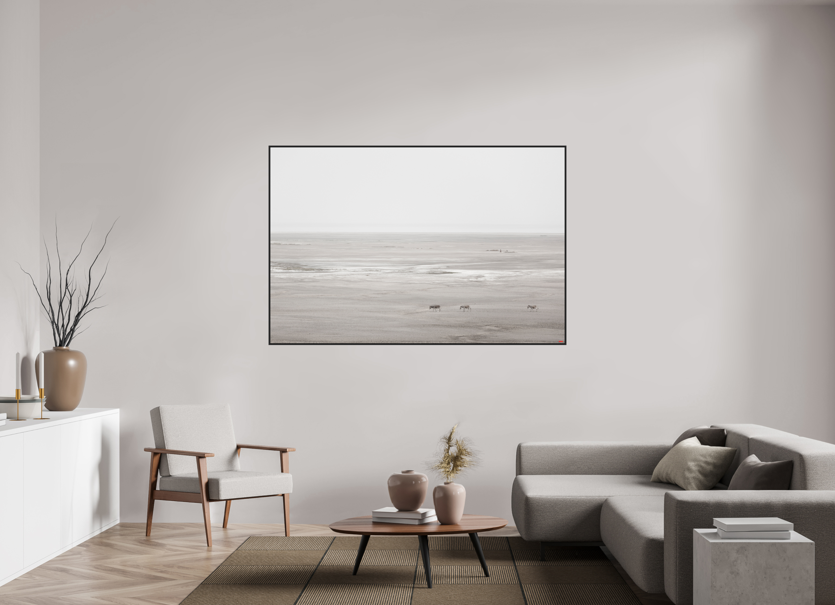 180 x 120 cm, Schattenfugen-Rahmen schwarz & 2mm Acrylglas FA PH Danai I