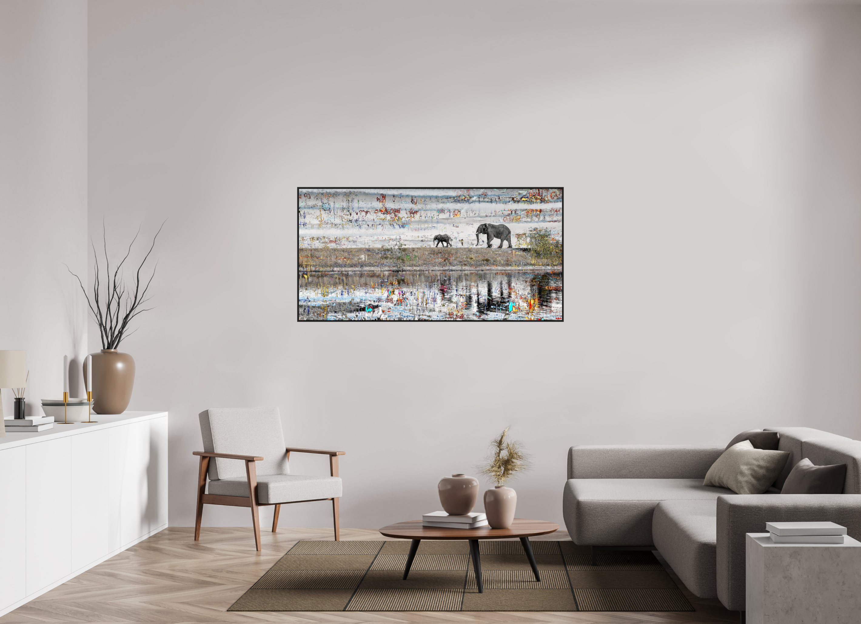 160 x 80 cm, Schattenfugen-Rahmen schwarz & 2mm Acrylglas FA WC Akuji V