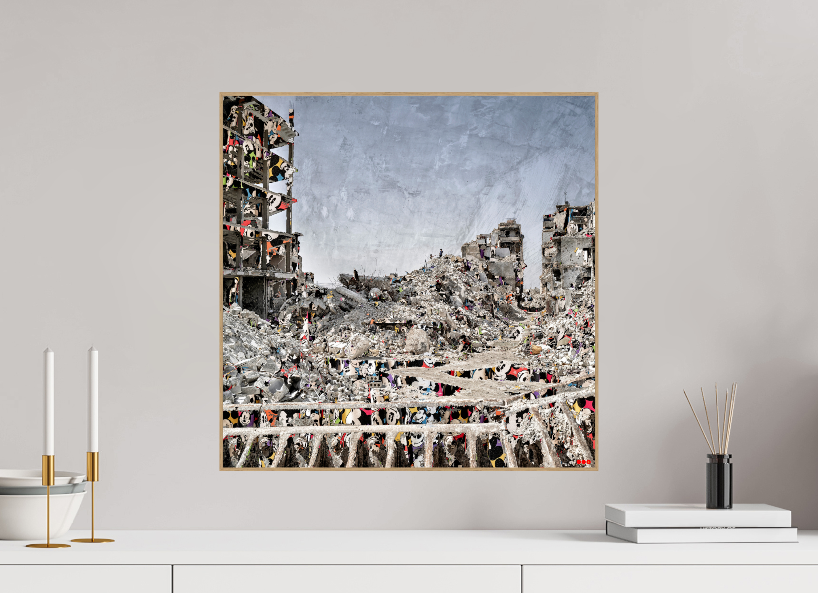 50 x 50 cm, Foto in ArtBox aus Massivholz Eiche natur RED³ SCSI Majid II