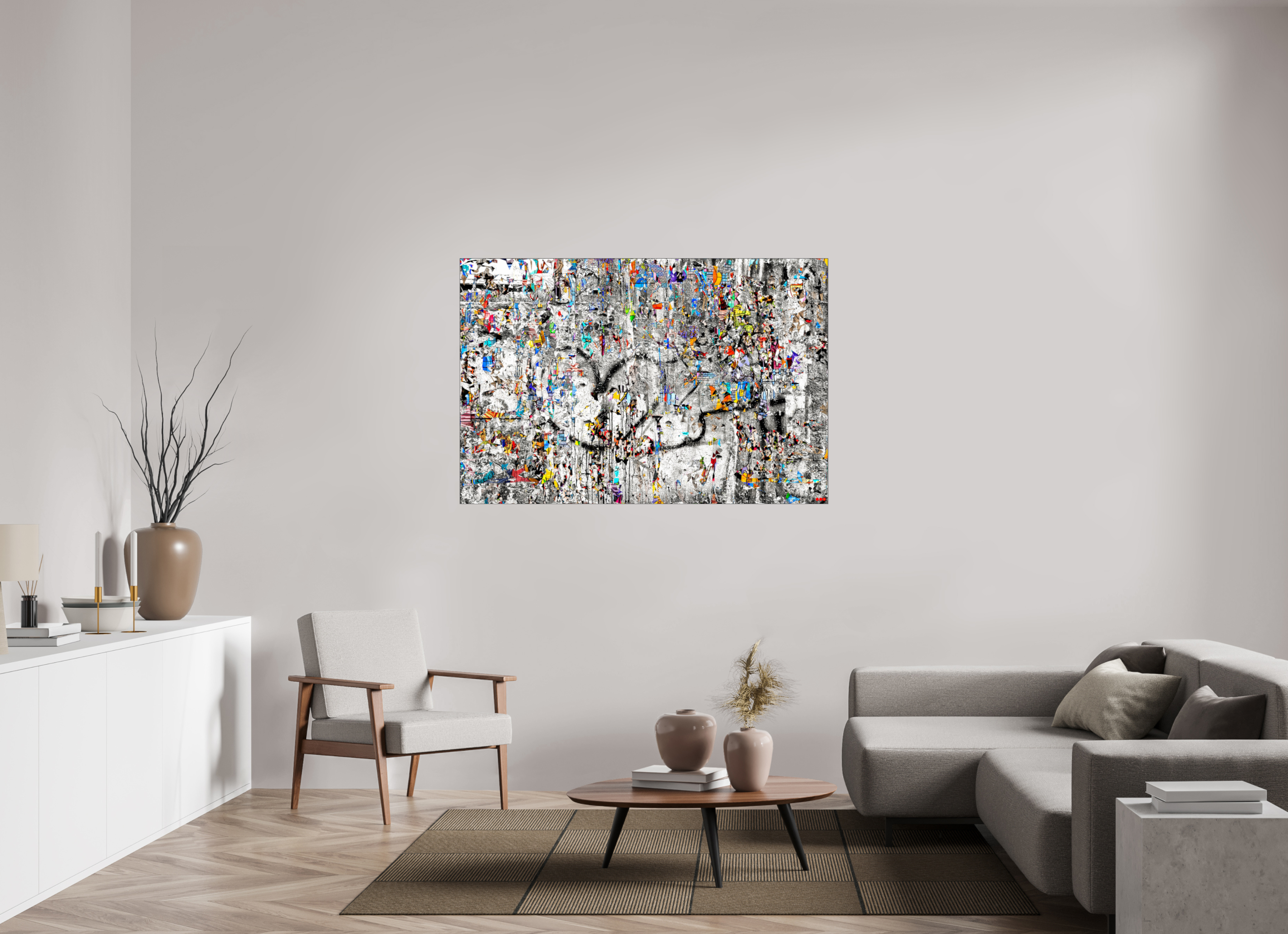 150 x 100 cm, Slimline Einfassung schwarz unter 2mm Acrylglas FA SCSI Mu&