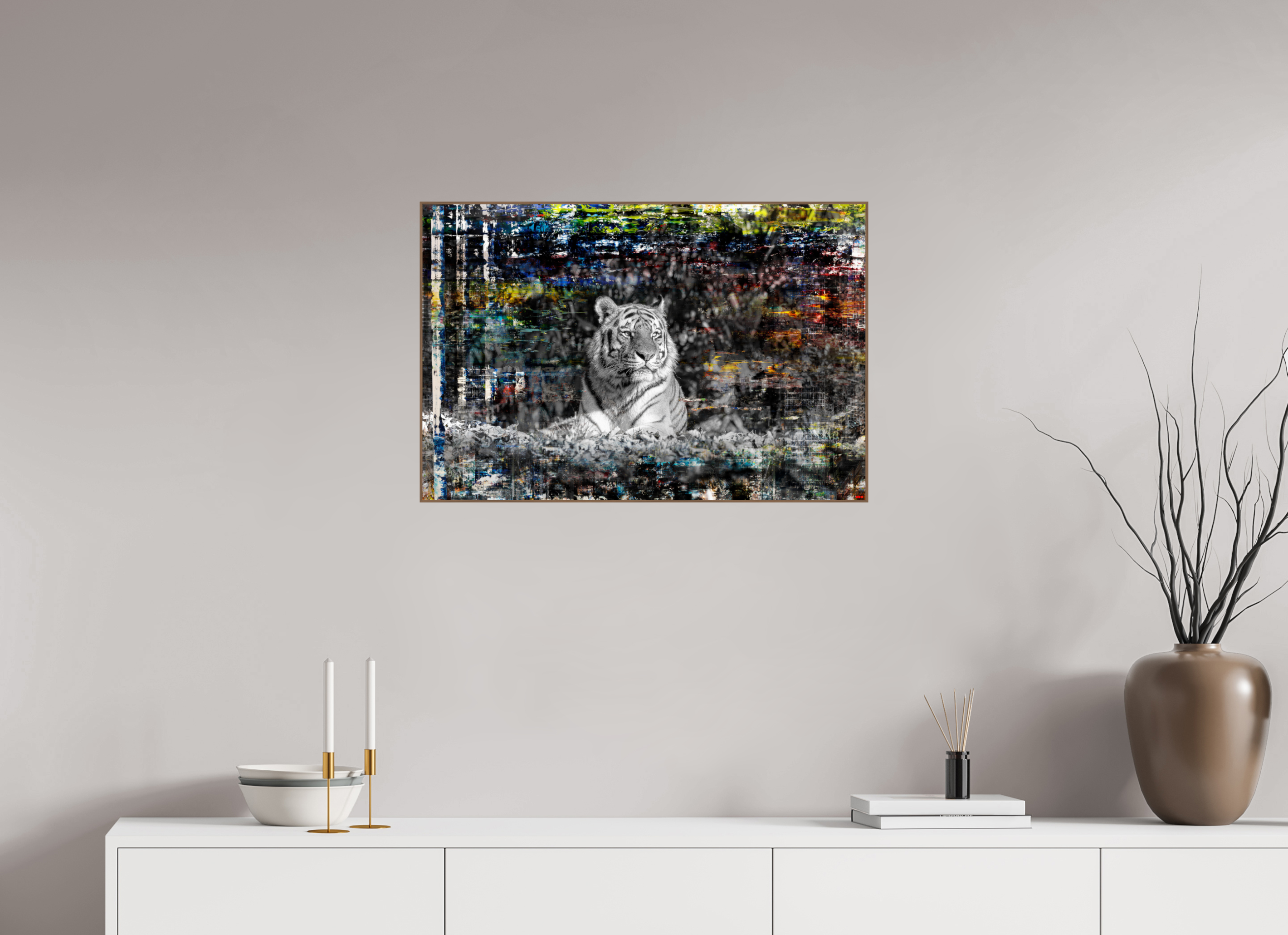 75 x 50 cm, Foto in ArtBox aus Massivholz Nussbaum RED³ WC Lubaya I