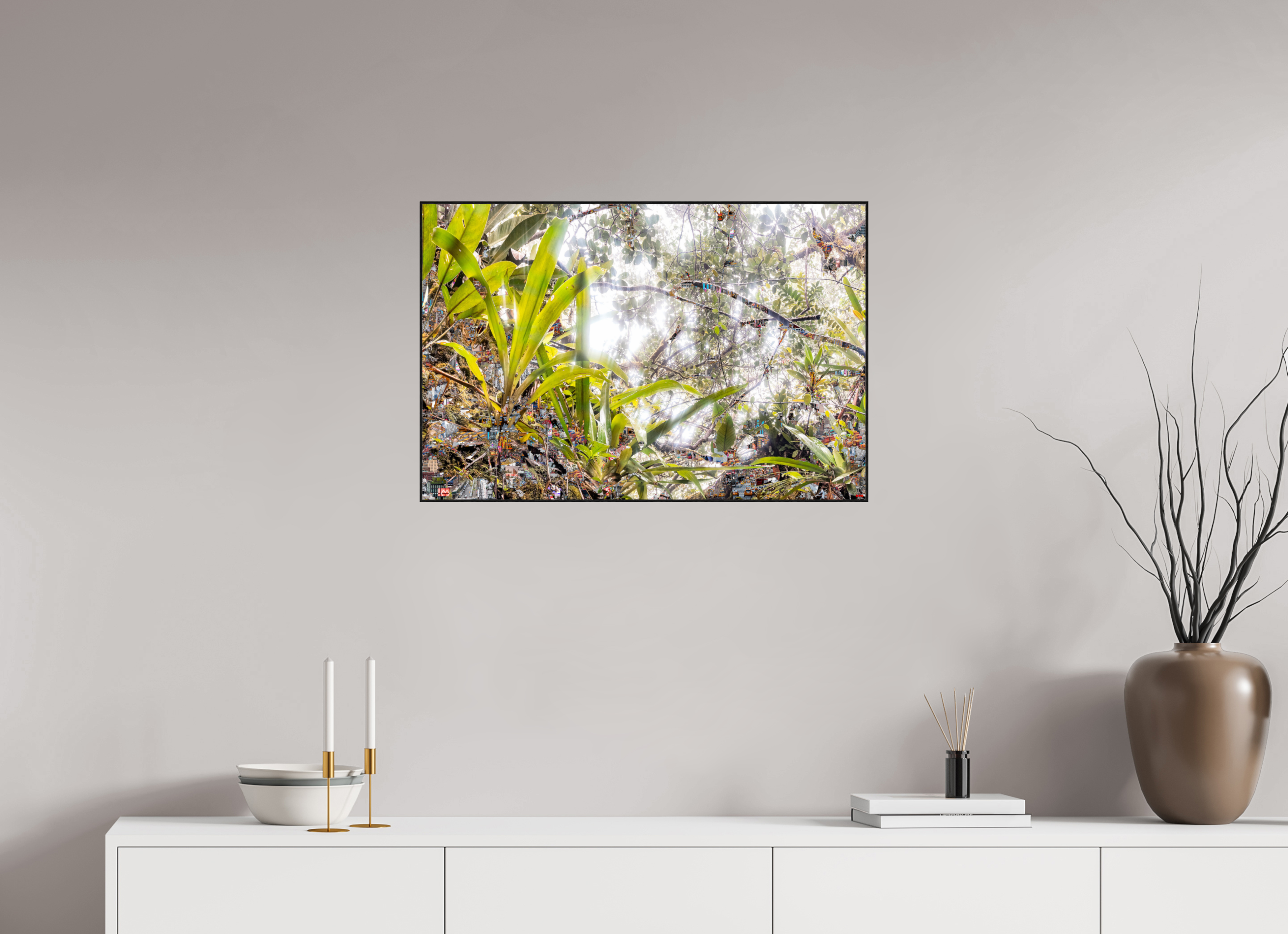 75 x 50 cm, Foto in ArtBox aus Massivholz Eiche schwarz RED³ HP Amara I