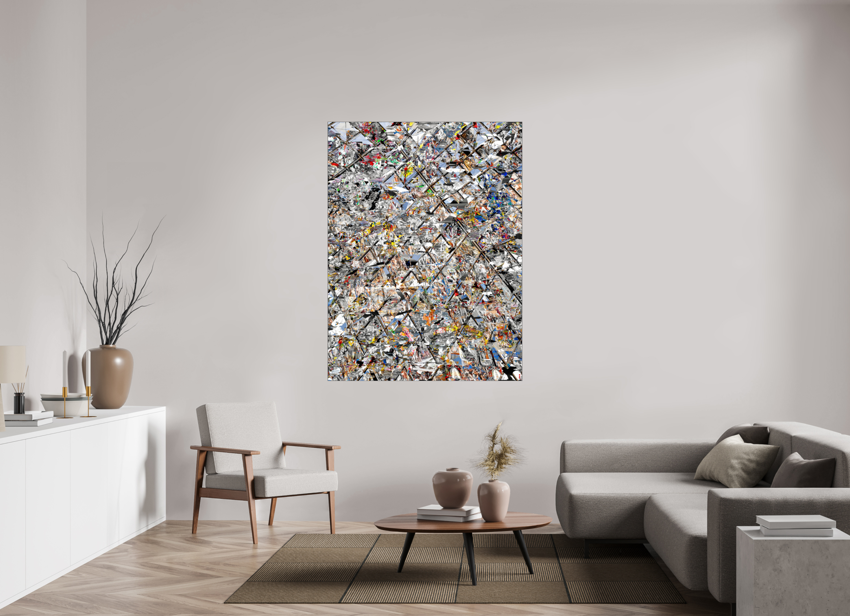 120 x 160 cm, Slimline Einfassung schwarz unter 2mm Acrylglas FA HP Lacrimosa III