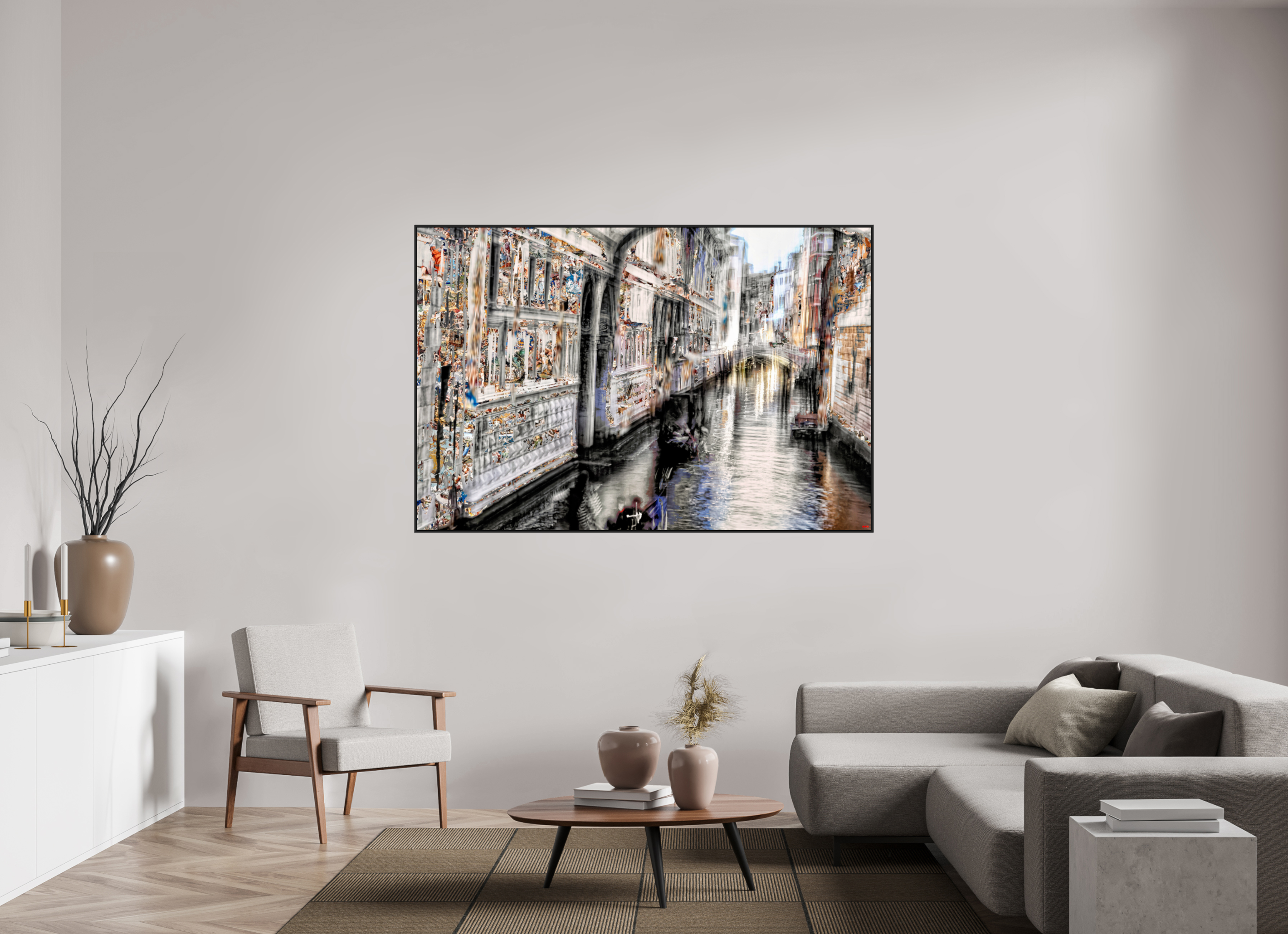 180 x 120 cm, Schattenfugen-Rahmen schwarz & 2mm Acrylglas FA HP Amari I