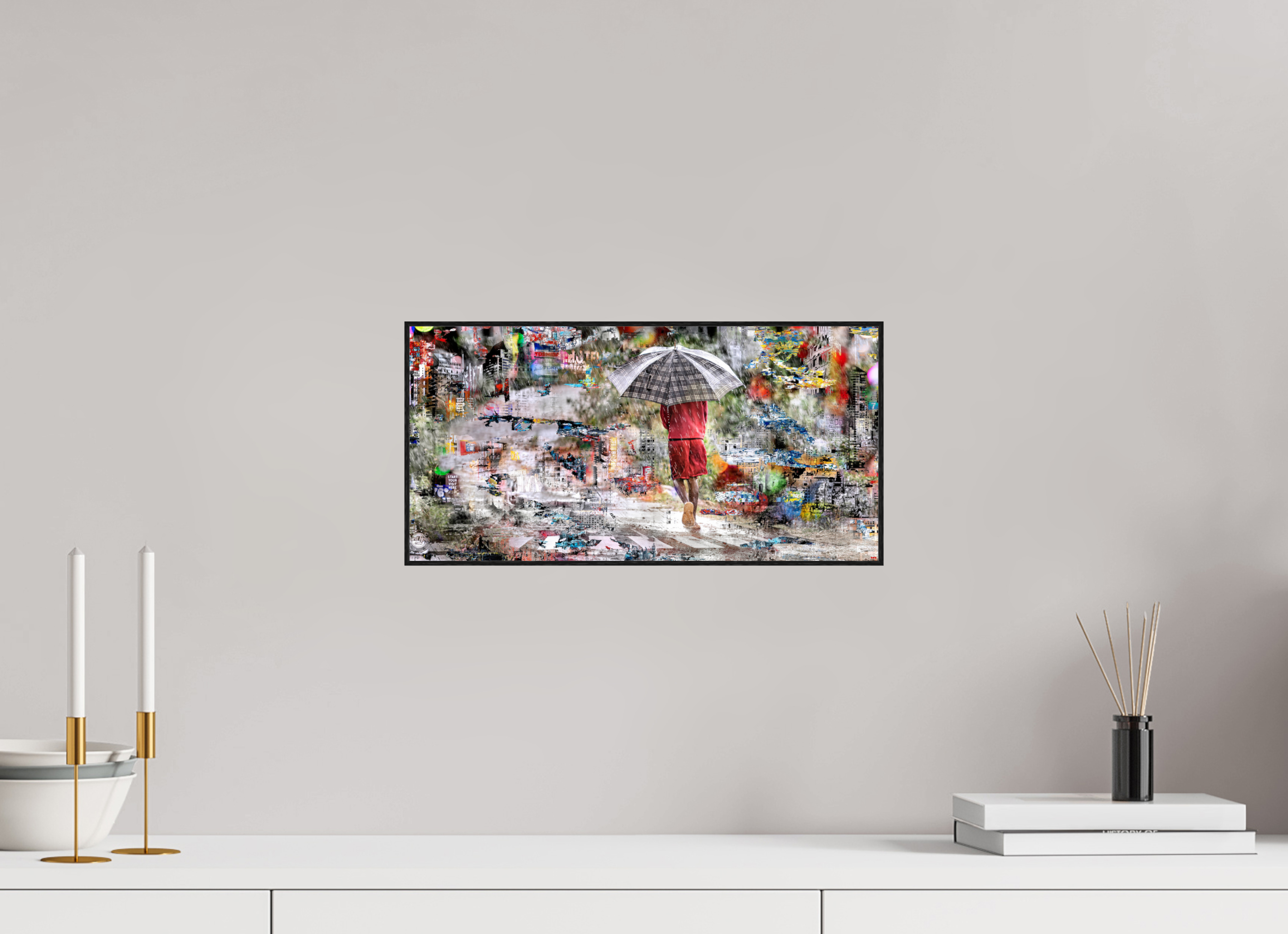 40 x 20 cm, Foto in ArtBox aus Massivholz Eiche schwarz RED³ HP Wash V