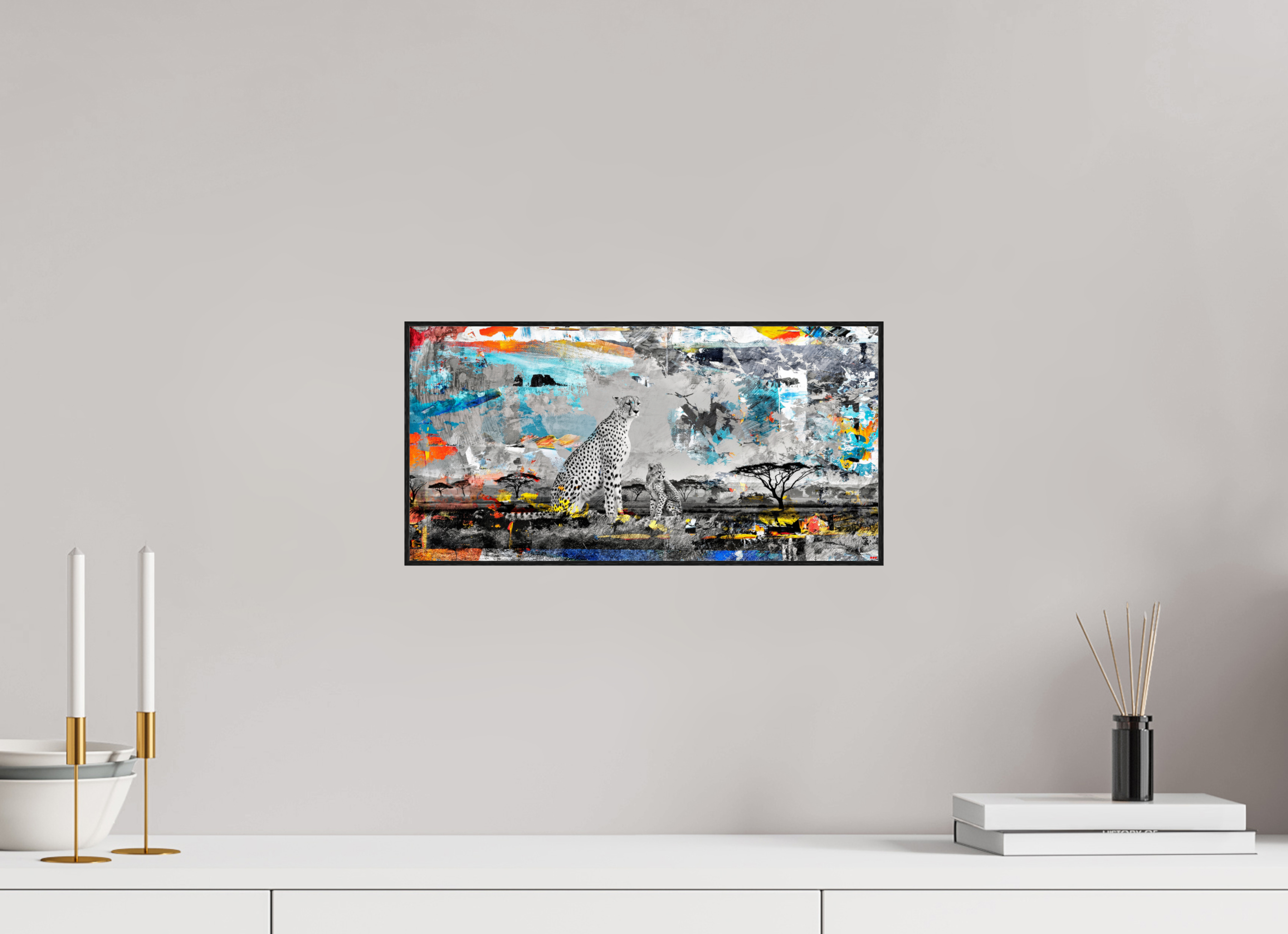 40 x 20 cm, Foto in ArtBox aus Massivholz Eiche schwarz RED³ WC Ladebayo V