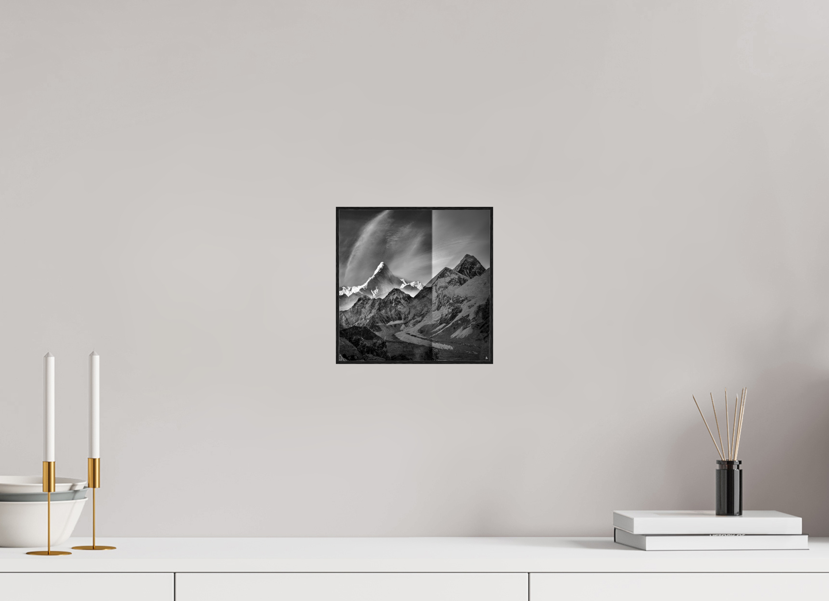 20 x 20 cm, Foto in ArtBox aus Massivholz Eiche schwarz RED³ Subha II