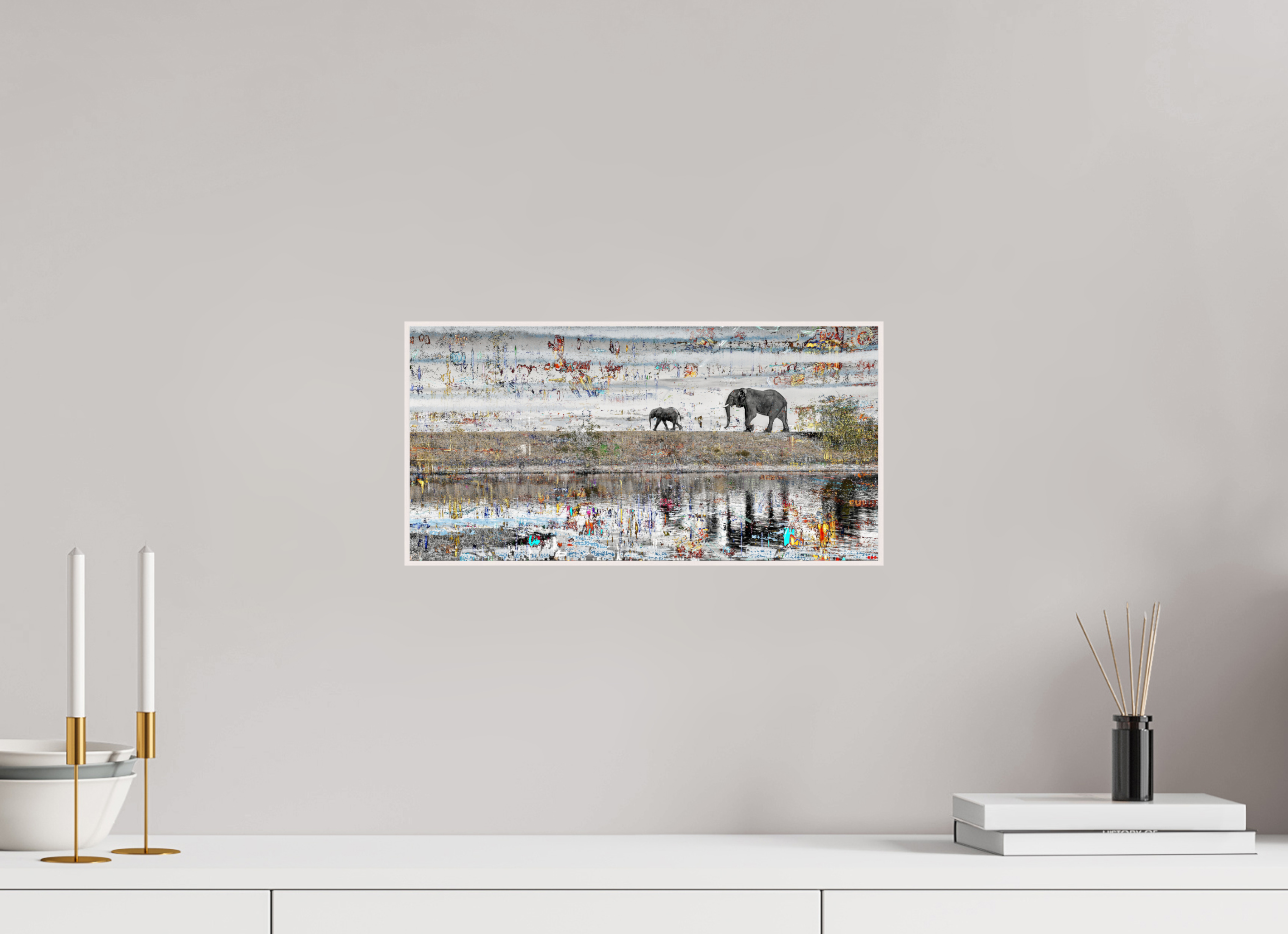 40 x 20 cm, Foto in ArtBox aus Massivholz Ahorn weiß RED³ WC Akuji V