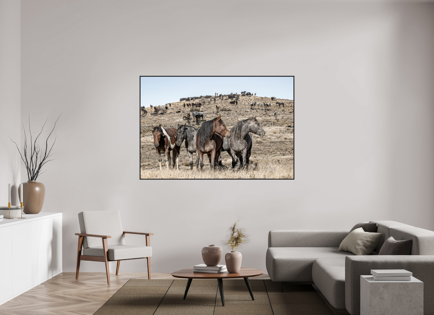 Wild Mustangs Bemossed I