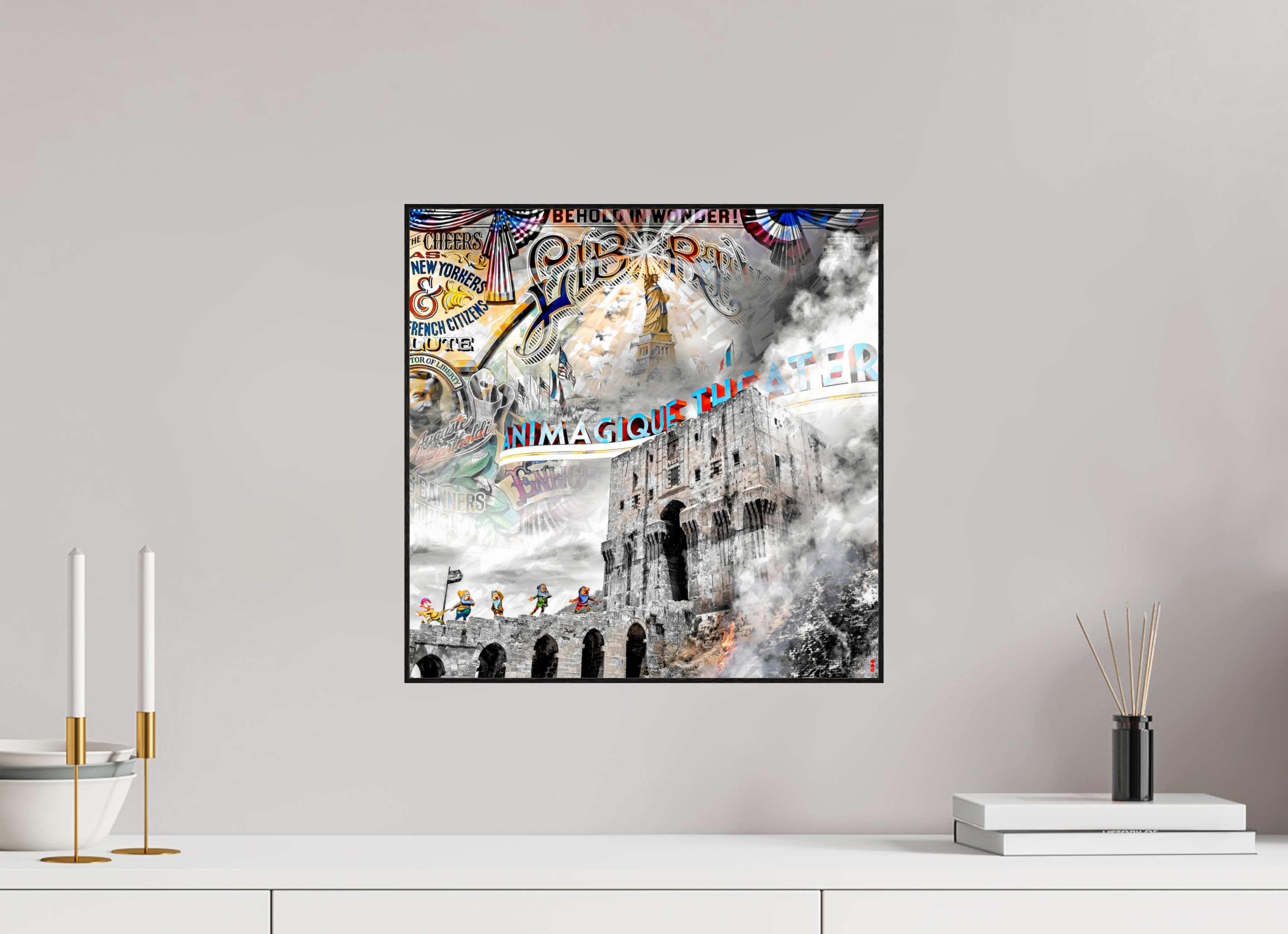 40 x 40 cm, Foto in ArtBox aus Massivholz Eiche schwarz RED³ SCSI Mumtaz II