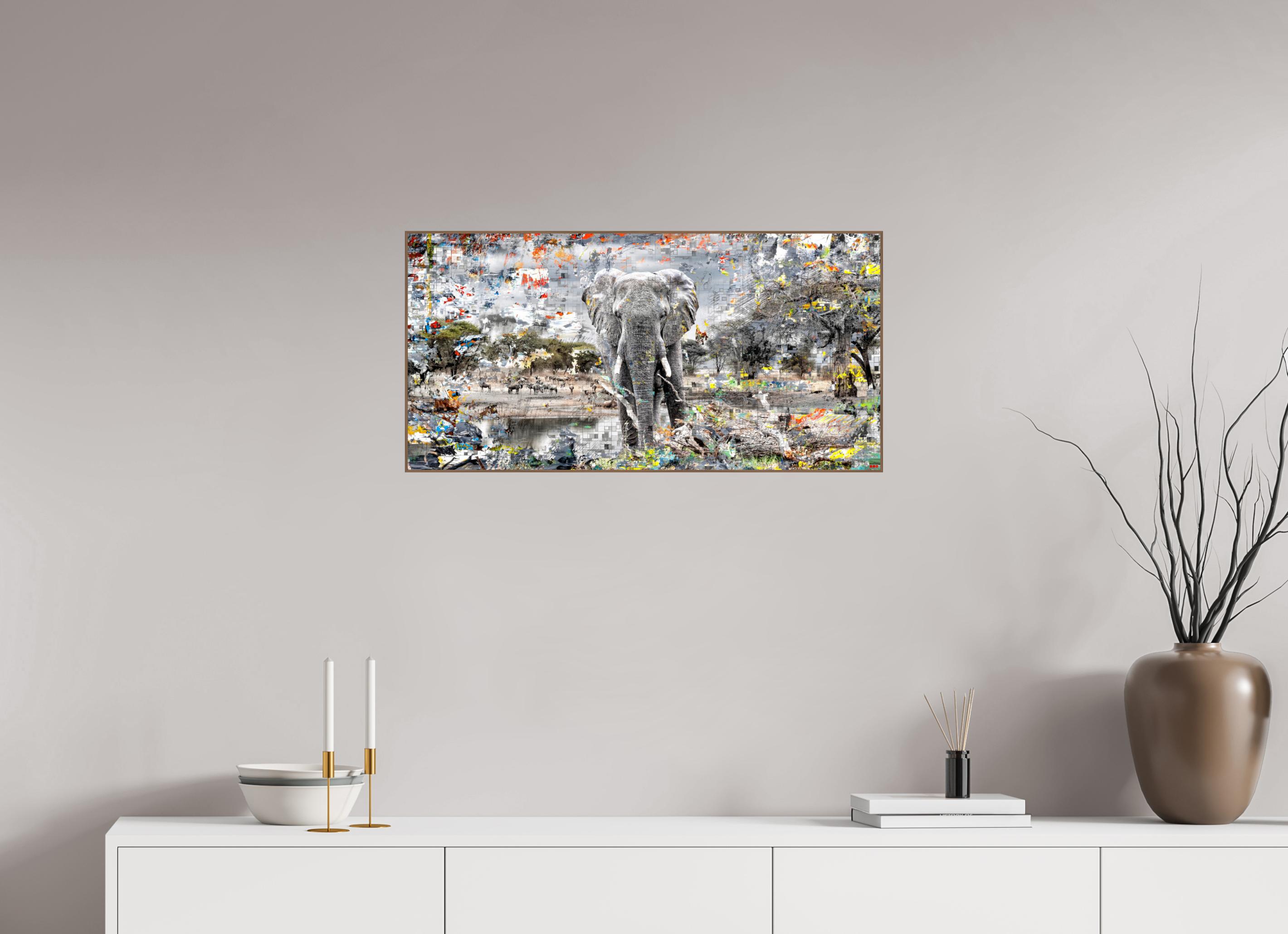 80 x 40 cm, Foto in ArtBox aus Massivholz Nussbaum RED³ WC Kajika V