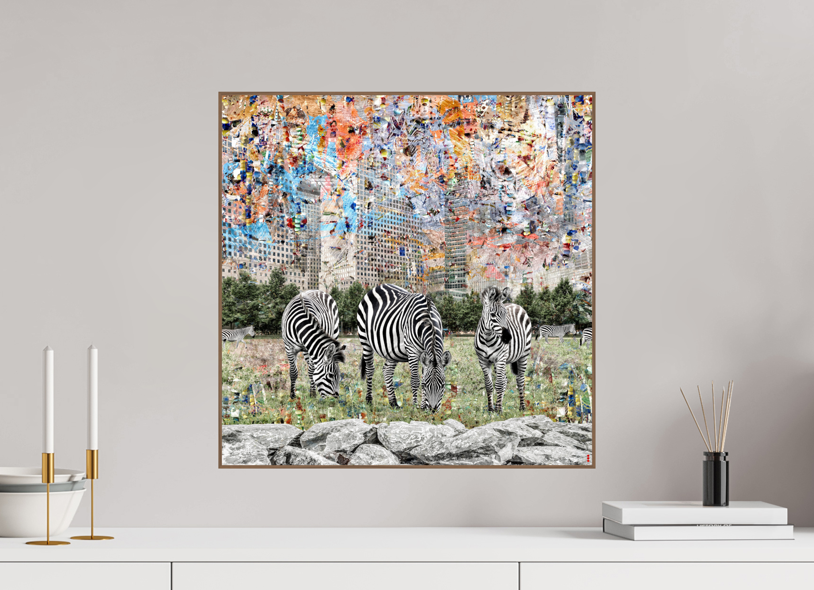 50 x 50 cm, Foto in ArtBox aus Massivholz Nussbaum RED³ WC Amaya II