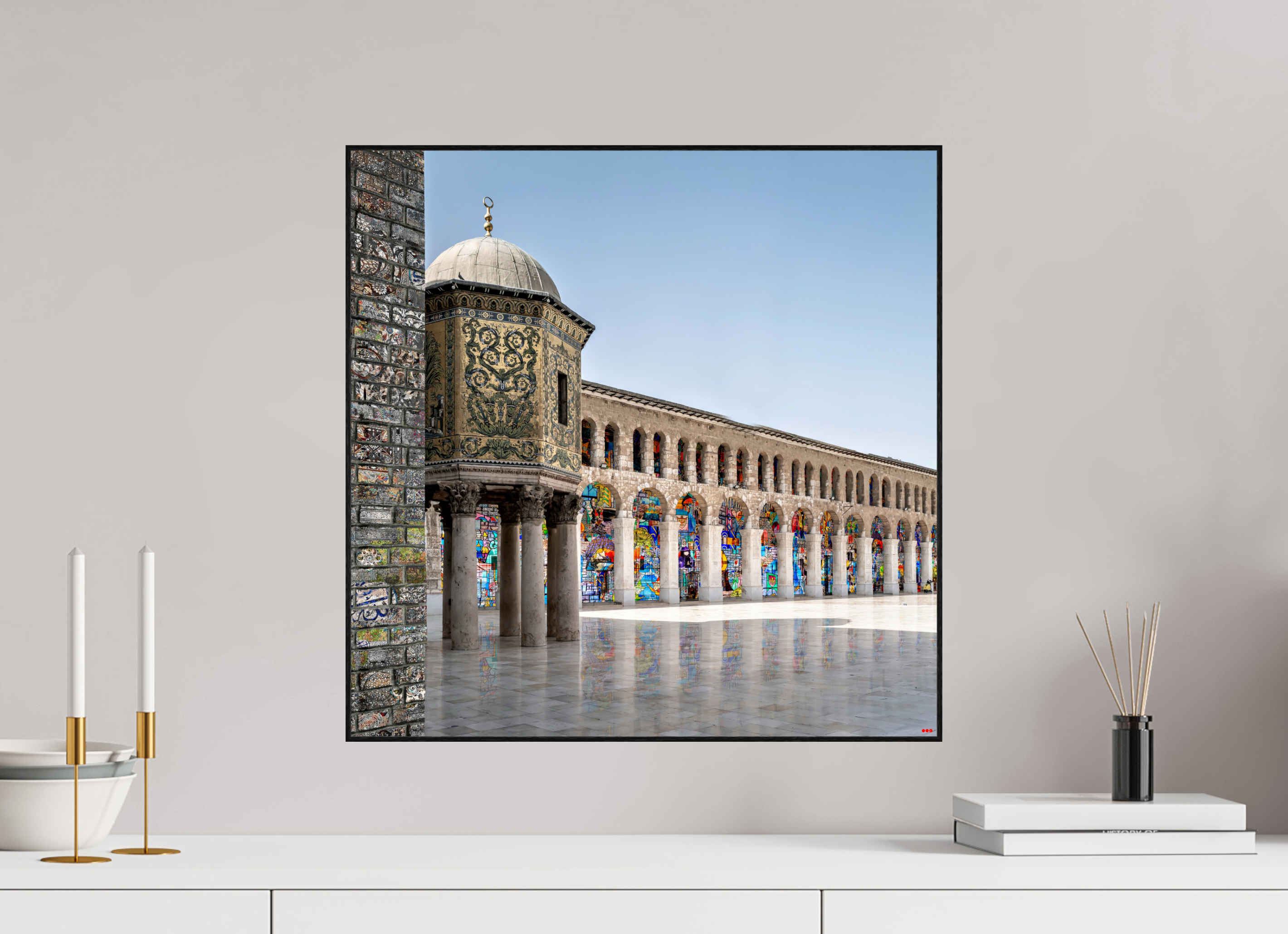 50 x 50 cm, Foto in ArtBox aus Massivholz Eiche schwarz RED³ SCSI Mazin II