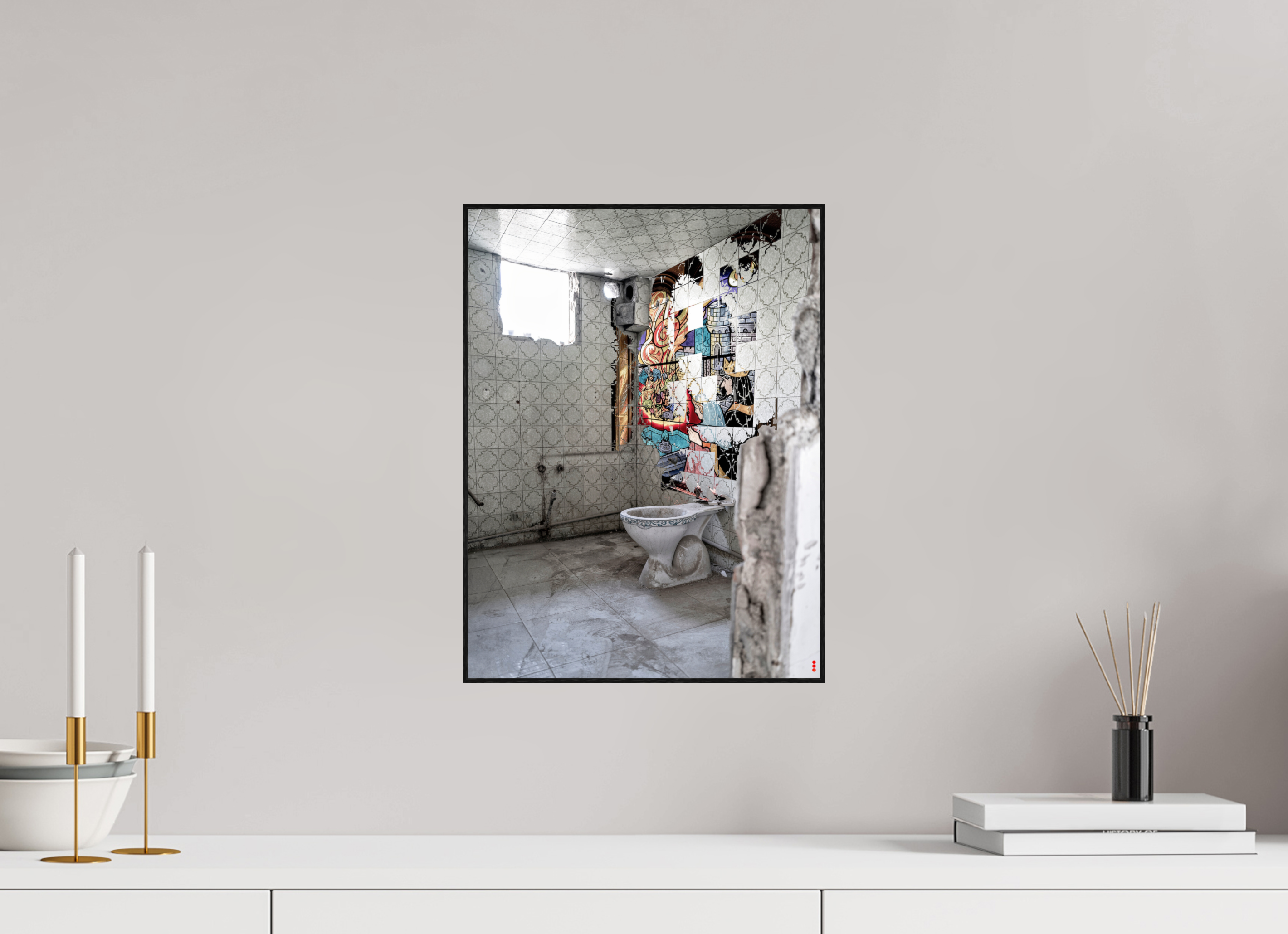 30 x 40 cm, Foto in ArtBox aus Massivholz Eiche schwarz RED³ SCSI Masirah III