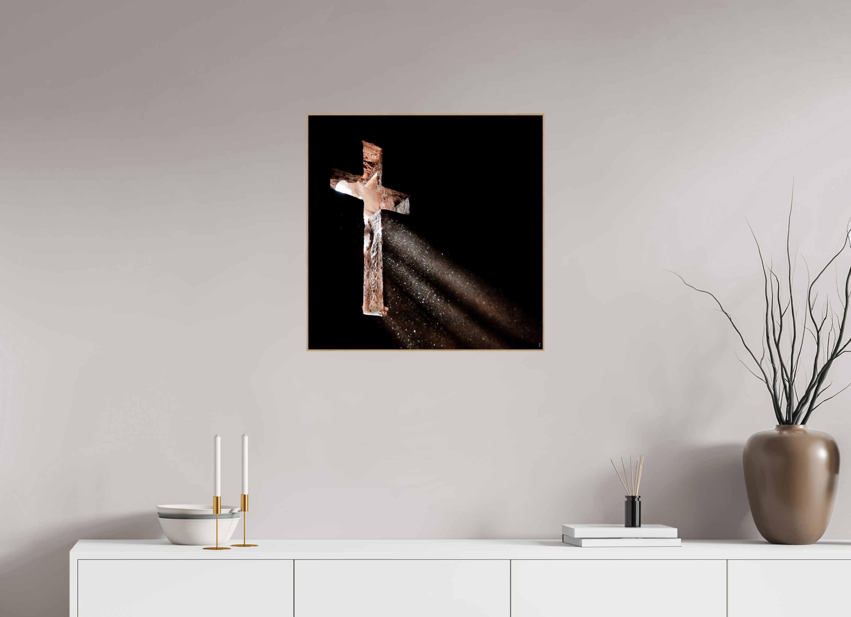 60 x 60 cm, Foto in ArtBox aus Massivholz Eiche natur RED³ PH Moyale II