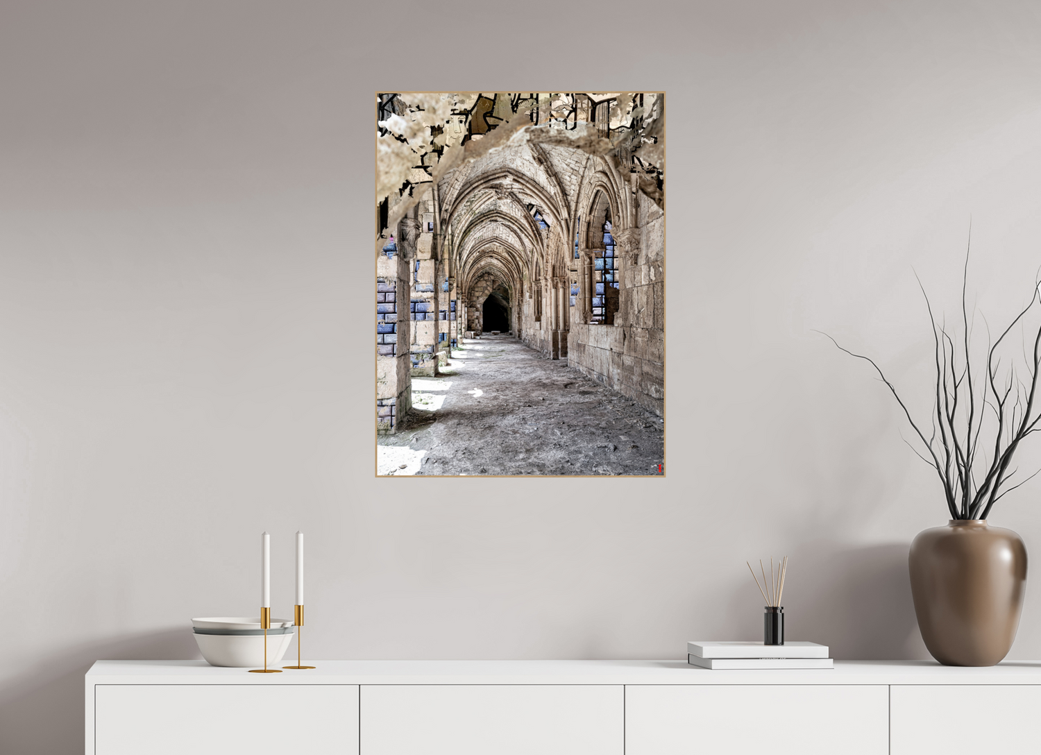 60 x 80 cm, Foto in ArtBox aus Massivholz Eiche natur RED³ SCSI Mehdiya III