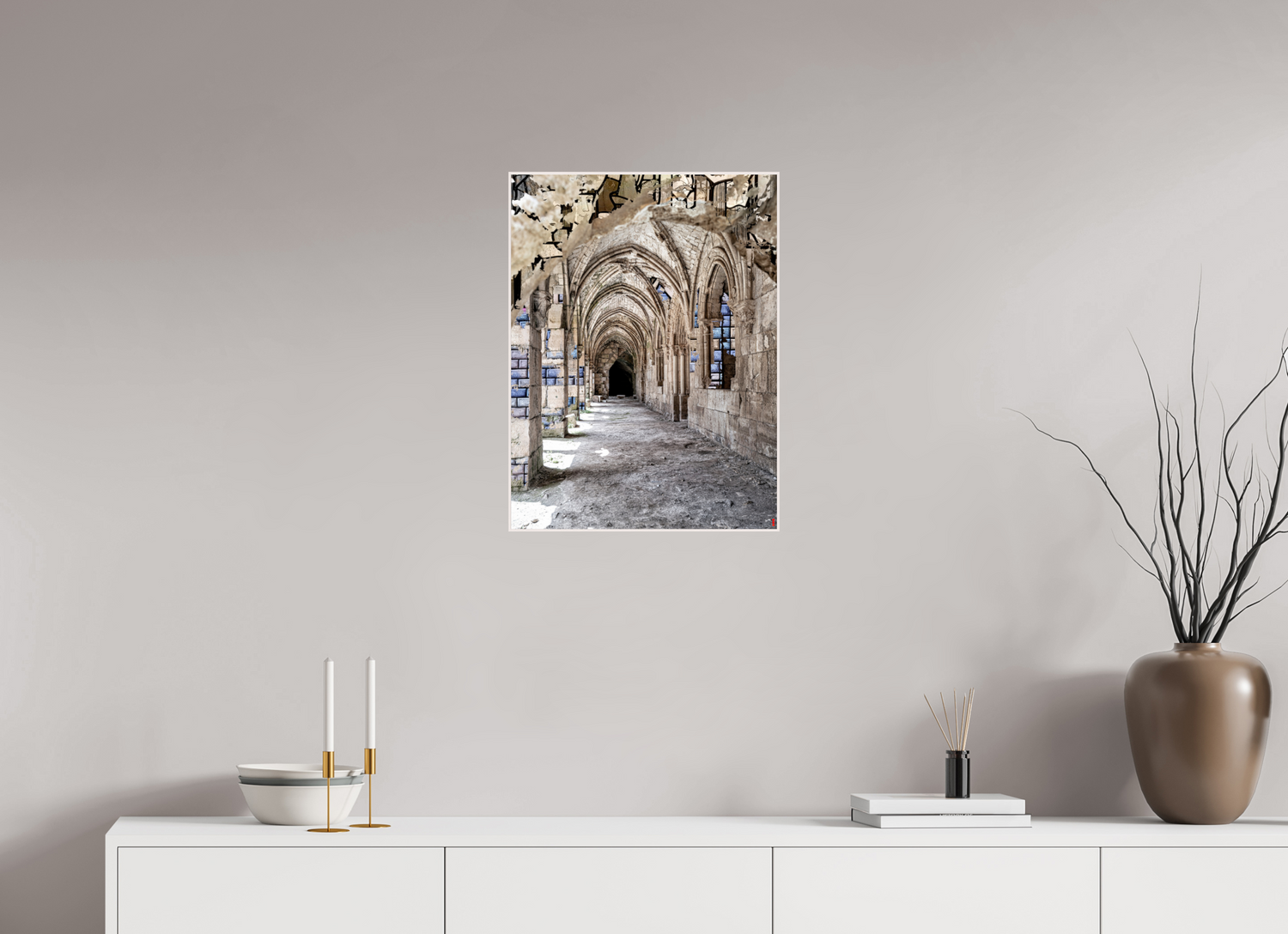 45 x 60 cm, Foto in ArtBox aus Massivholz Ahorn weiß RED³ SCSI Mehdiya III