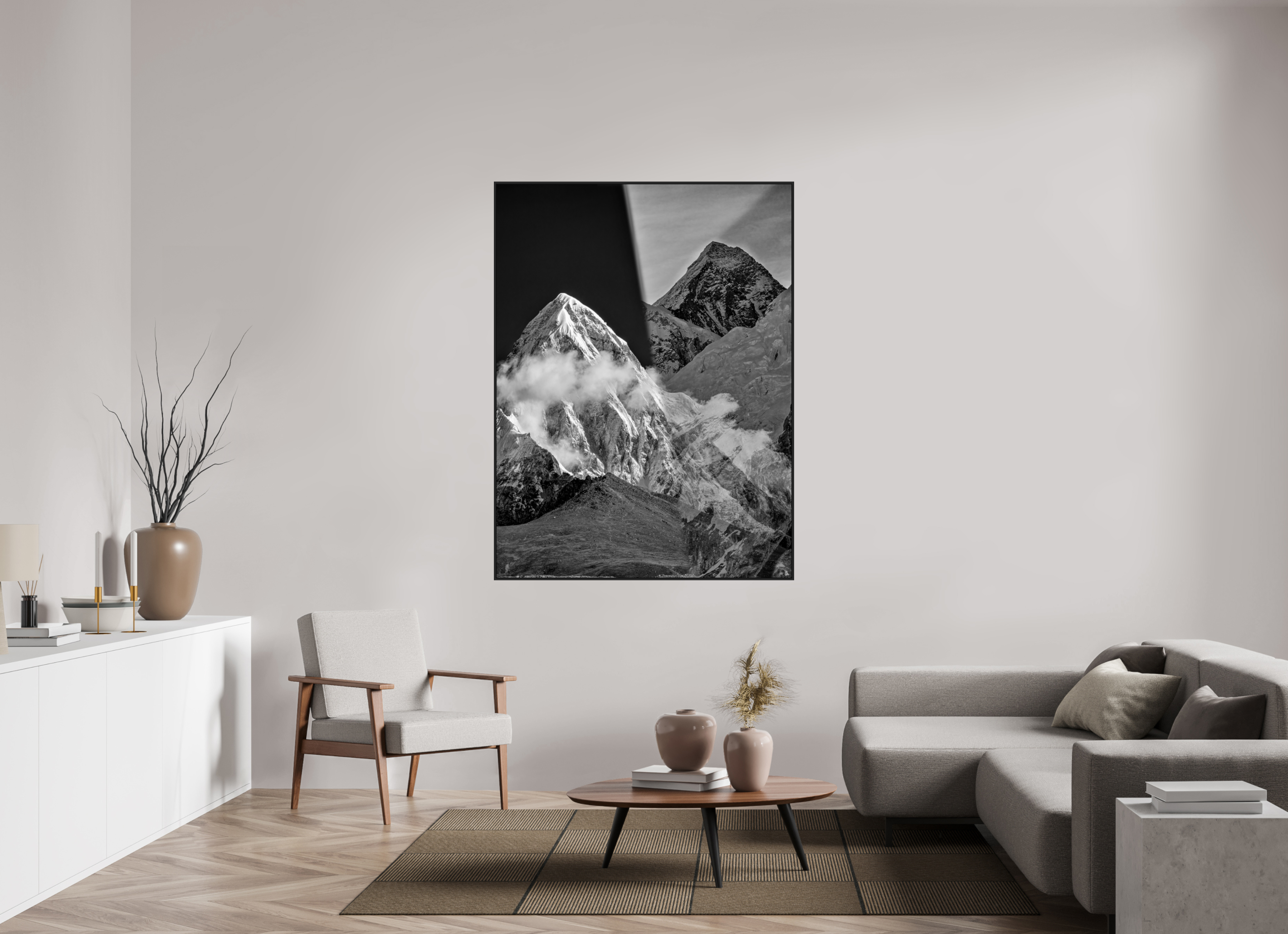 120 x 160 cm, Schattenfugen-Rahmen schwarz &amp; 2mm Acrylglas FA PH Sampa III