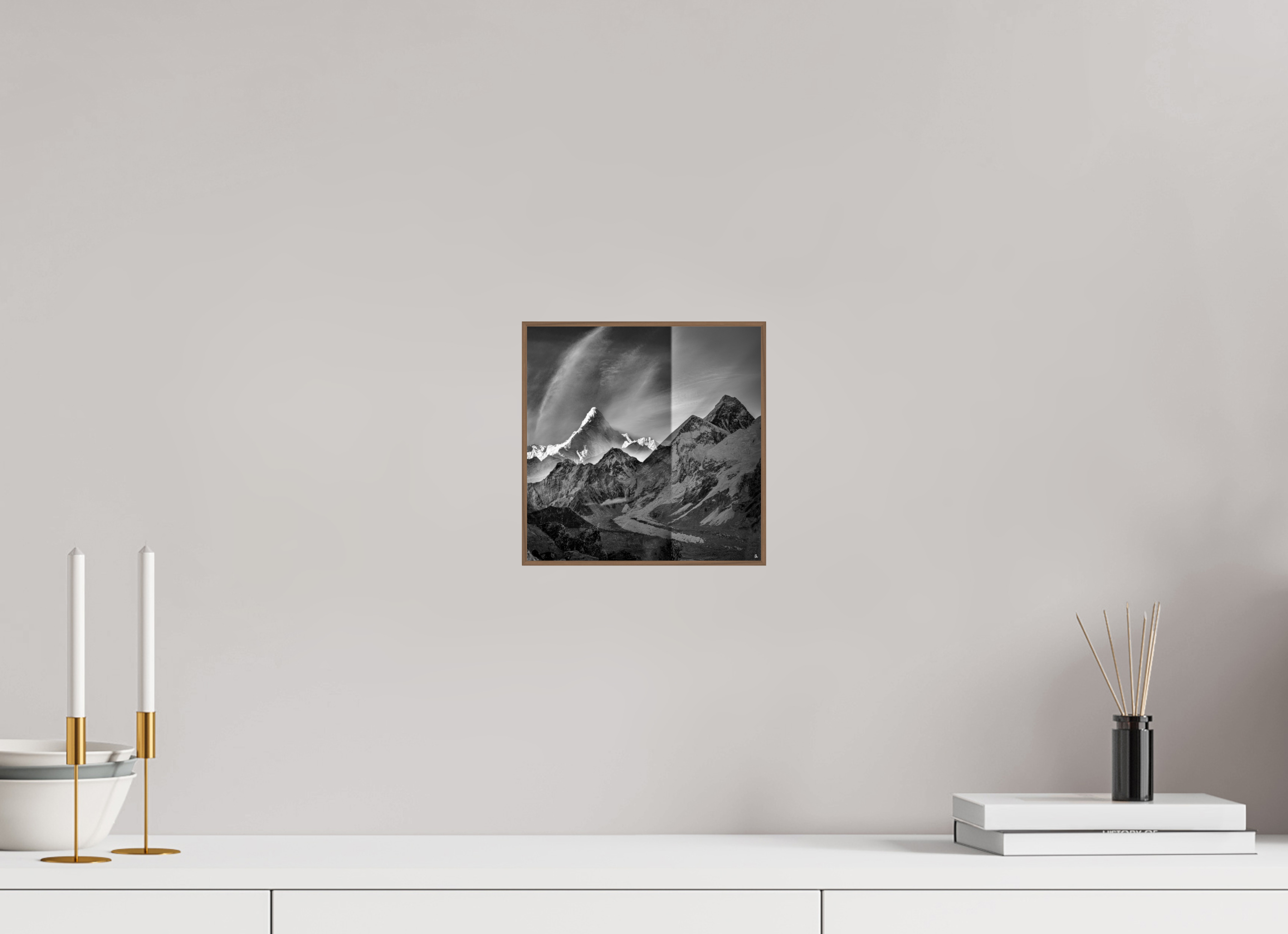 20 x 20 cm, Foto in ArtBox aus Massivholz Nussbaum RED³ Subha II