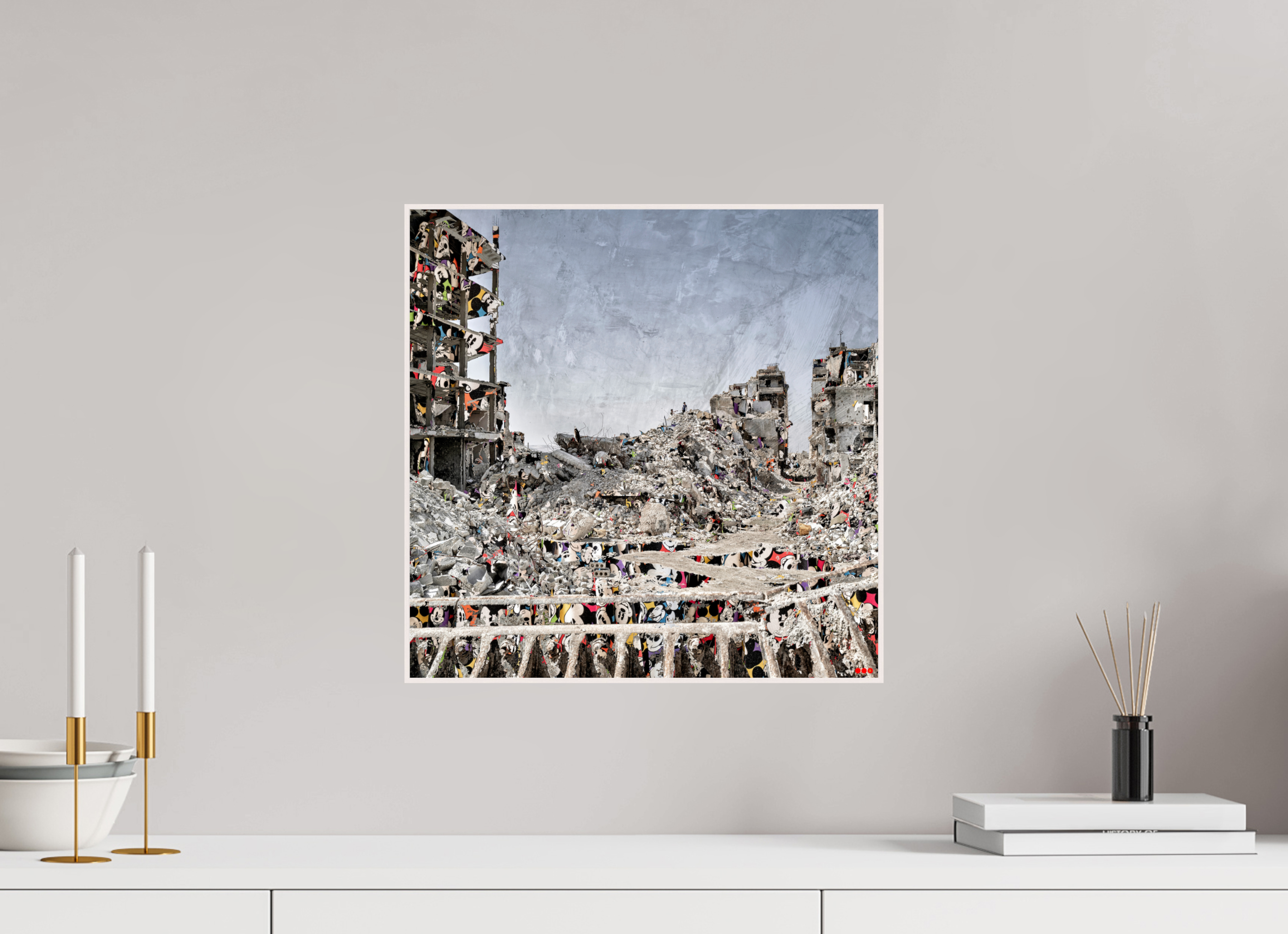 40 x 40 cm, Foto in ArtBox aus Massivholz Ahorn weiß RED³ SCSI Majid II