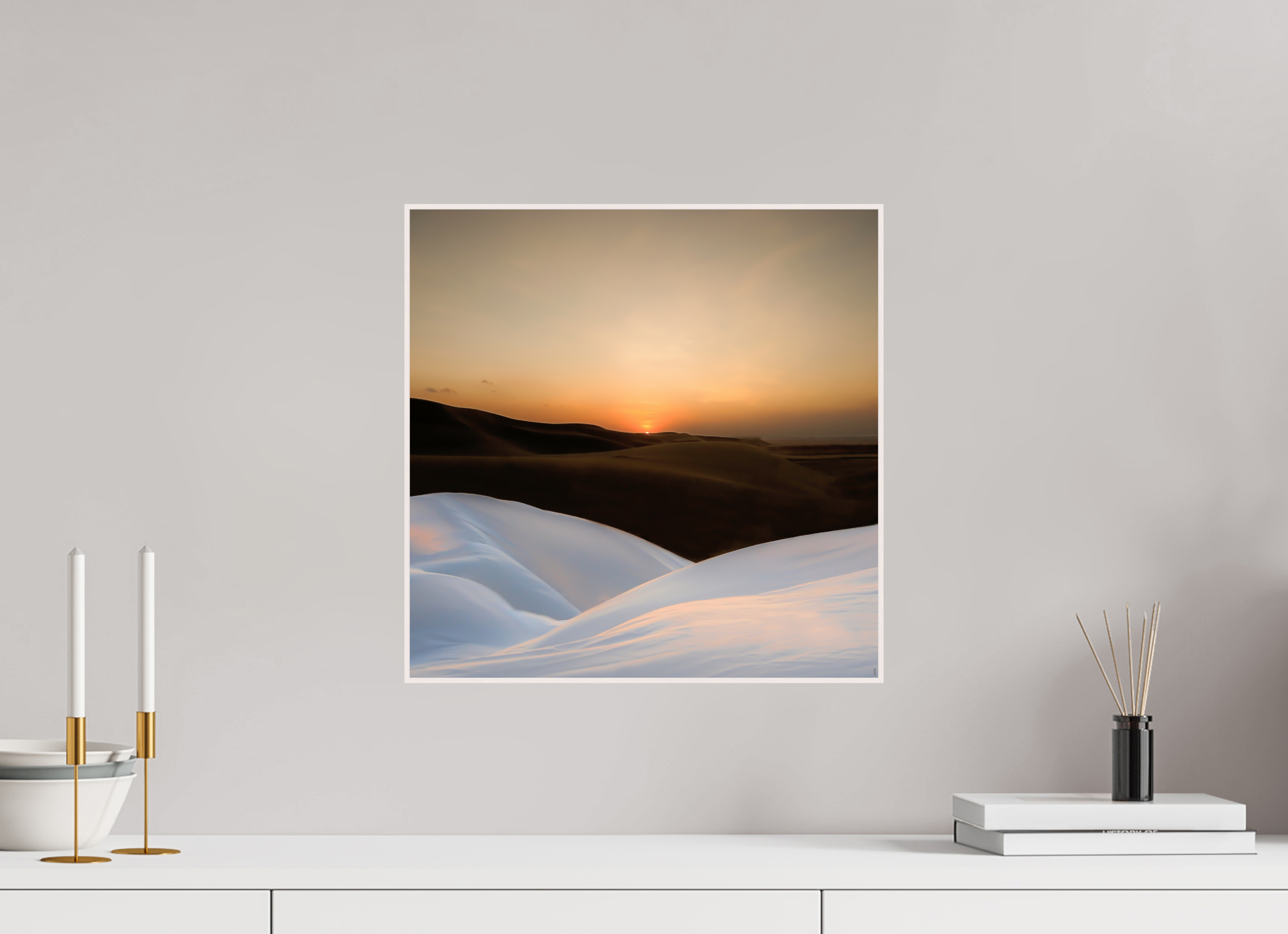 40 x 40 cm, Foto in ArtBox aus Massivholz Ahorn weiß RED³ PH Amirah II