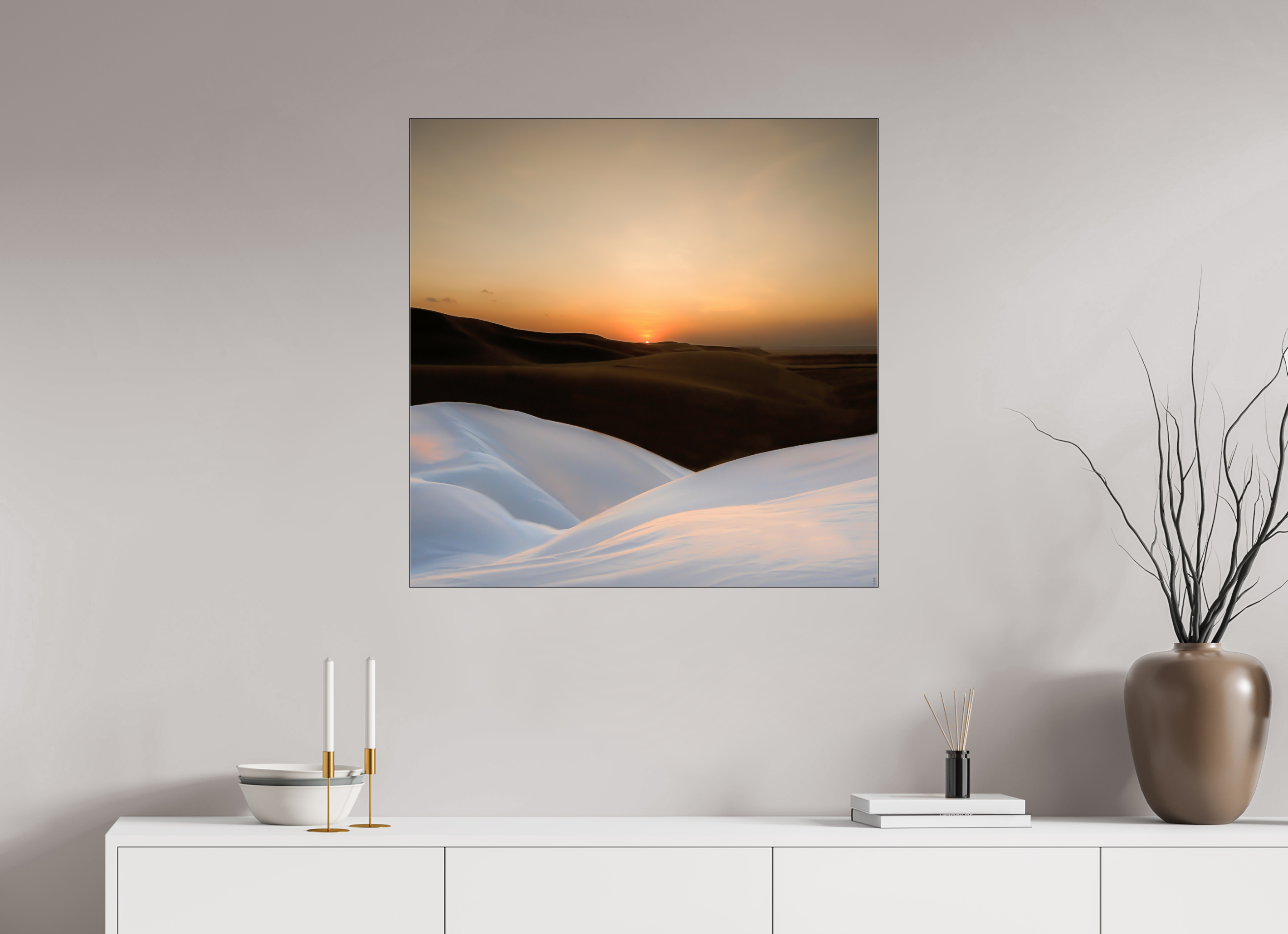 80 x 80 cm, Slimline Einfassung schwarz unter 2mm Acrylglas FA PH Amirah II