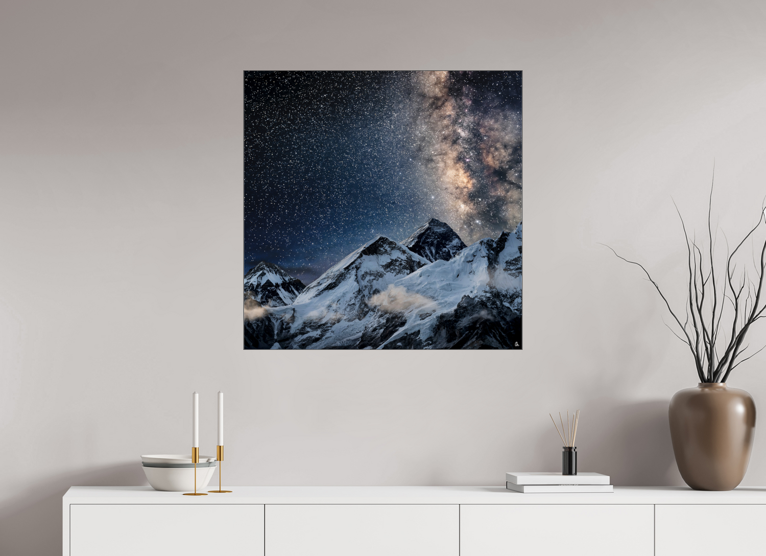 80 x 80 cm, Slimline Einfassung schwarz unter 2mm Acrylglas FA PH Sangmo II