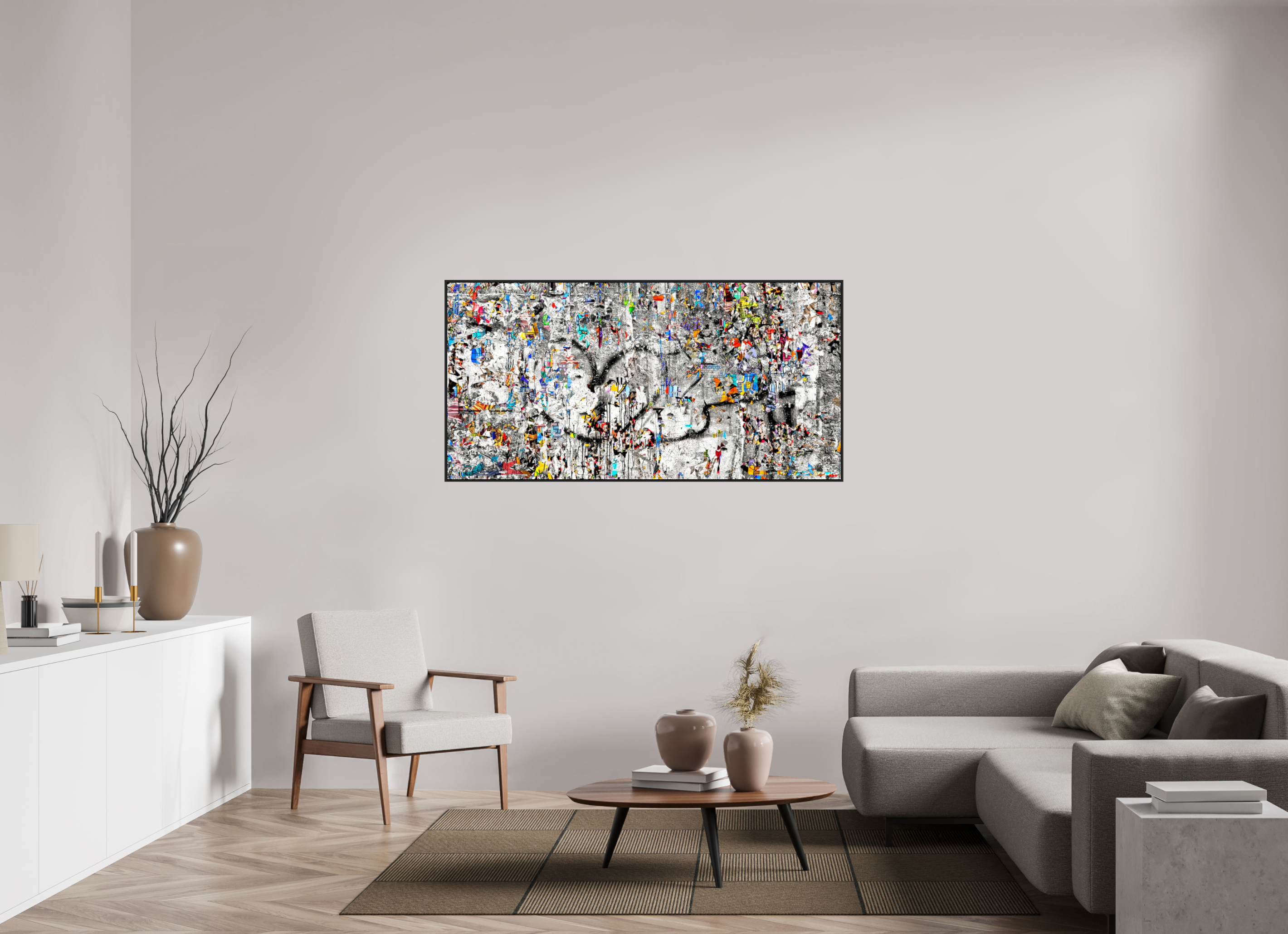 160 x 80 cm, Schattenfugen-Rahmen schwarz &amp; 2mm Acrylglas FA SCSI Mu&