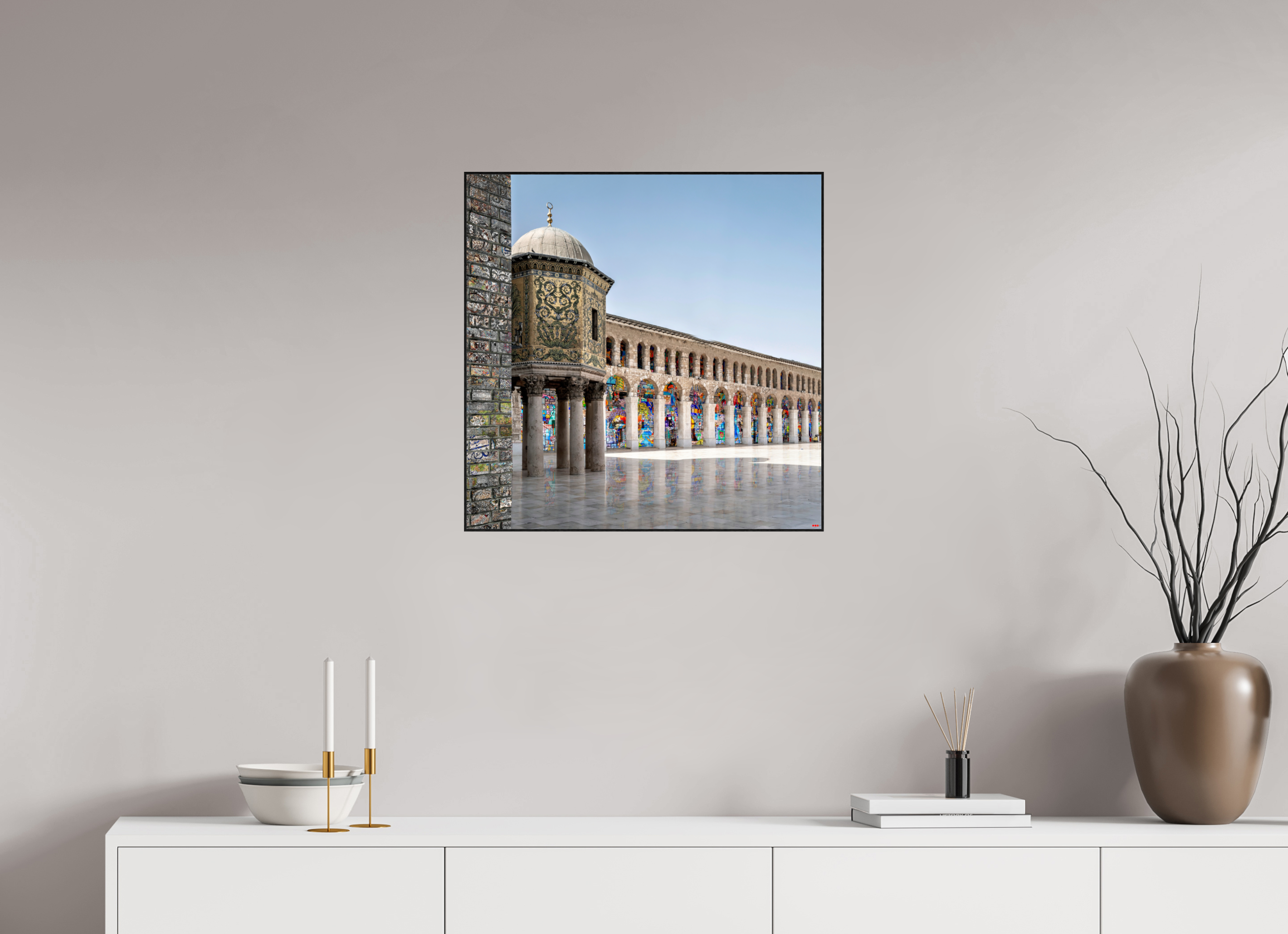 60 x 60 cm, Foto in ArtBox aus Massivholz Eiche schwarz RED³ SCSI Mazin II