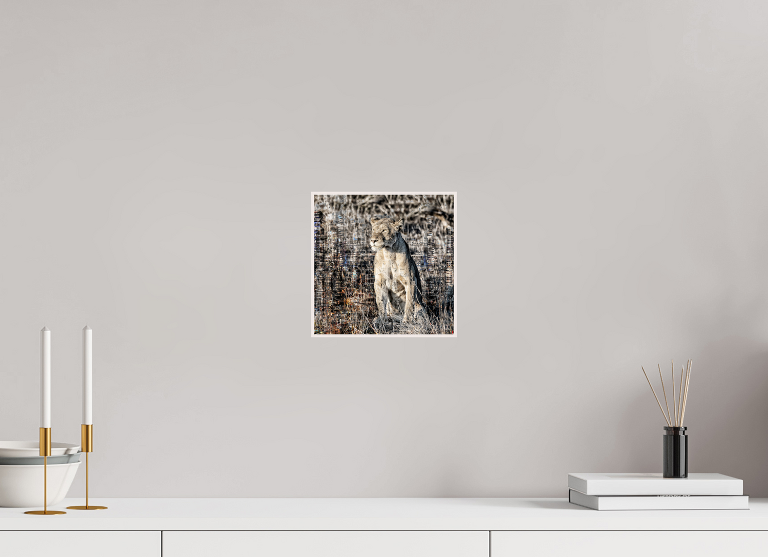 20 x 20 cm, Foto in ArtBox aus Massivholz Ahorn weiß RED³ WC Adwoa II