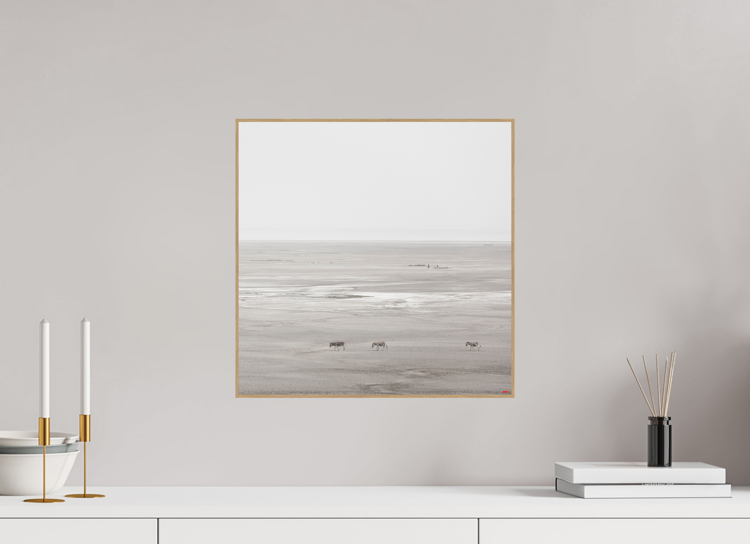 40 x 40 cm, Foto in ArtBox aus Massivholz Eiche natur RED³ PH Danai II