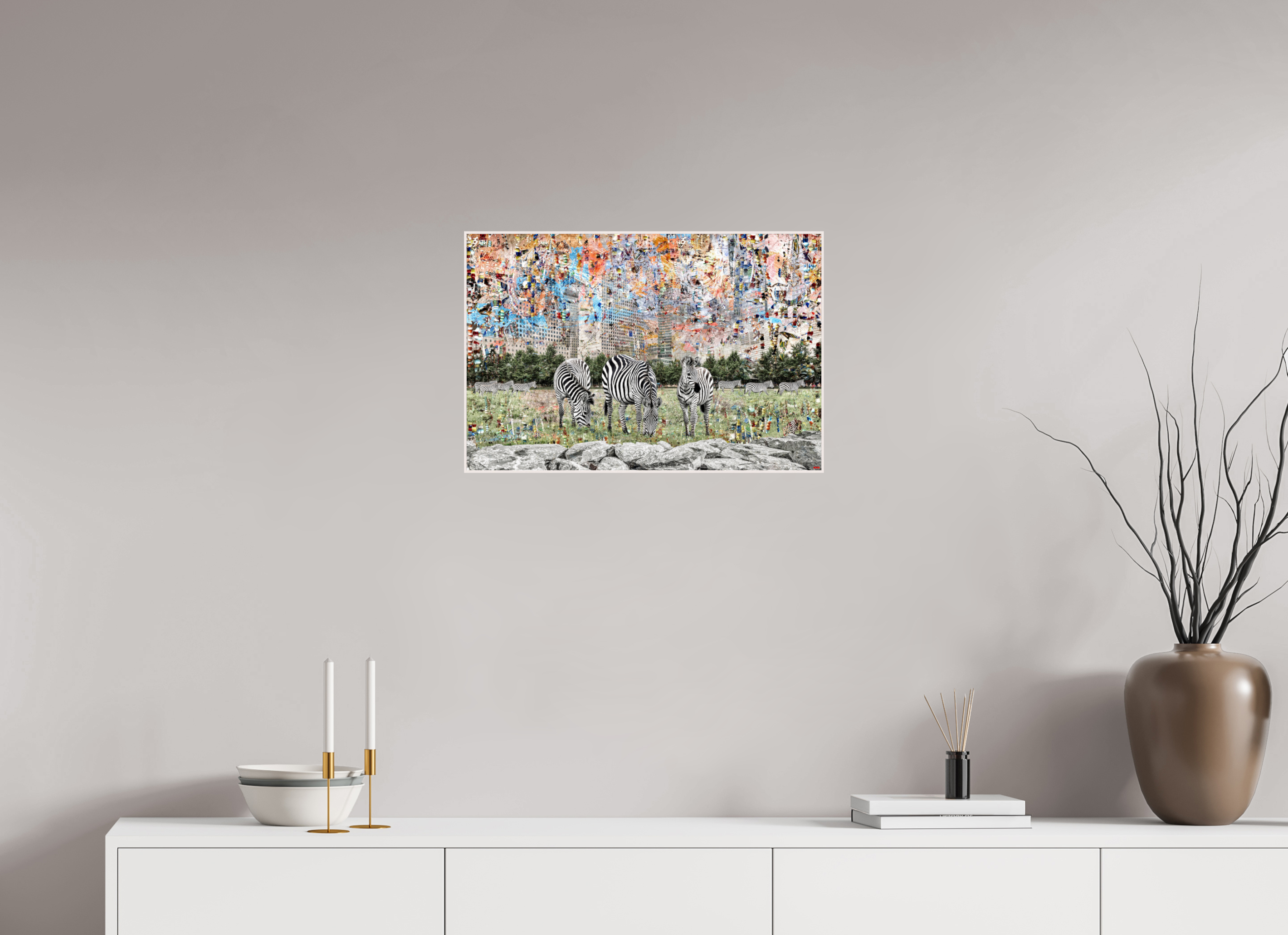 60 x 40 cm, Foto in ArtBox aus Massivholz Ahorn weiß RED³ WC Amaya I