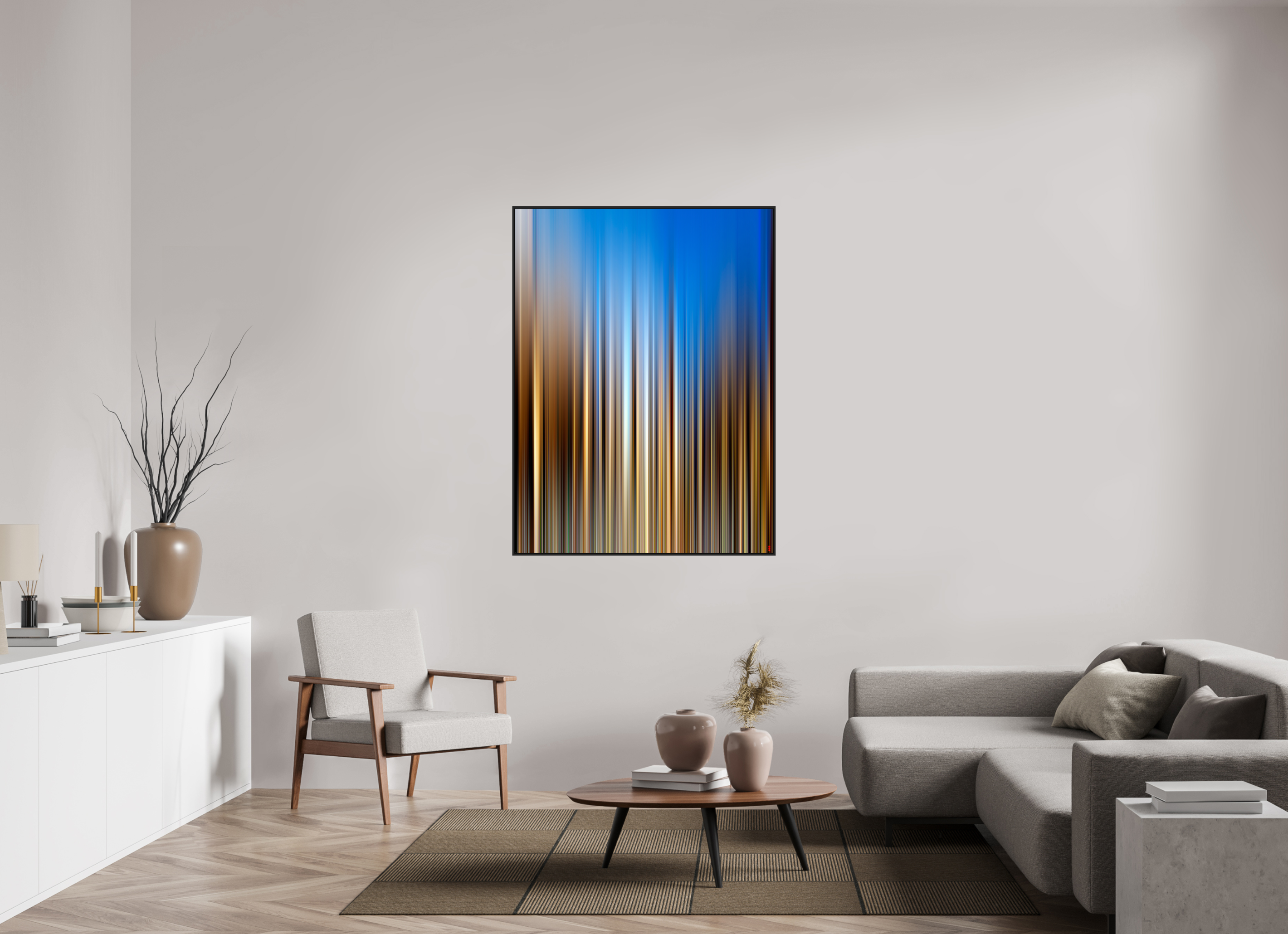 105 x 140 cm, Schattenfugen-Rahmen schwarz &amp; 2mm Acrylglas FA PH Ayondele III