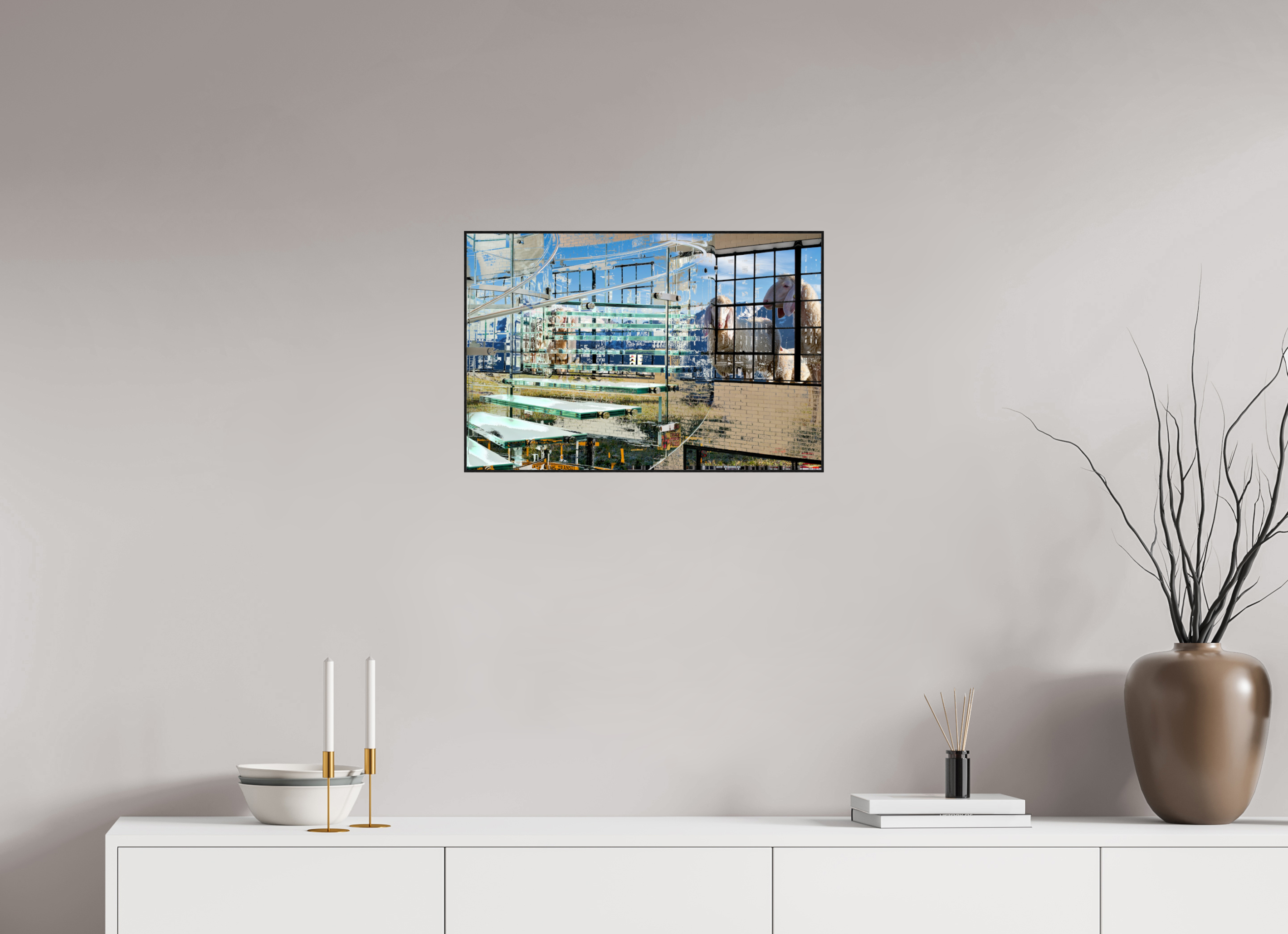 60 x 40 cm, Foto in ArtBox aus Massivholz Eiche schwarz RED³ HP Malia I