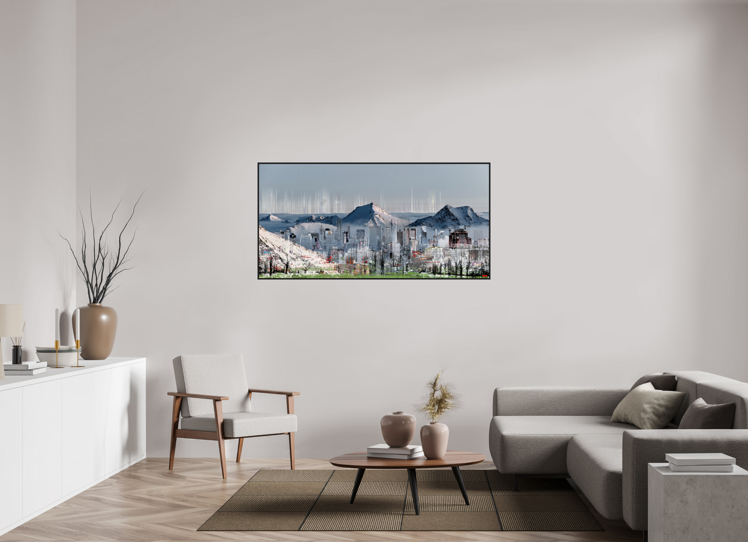 161 x 80 cm, Schattenfugen-Rahmen schwarz &amp; 2mm Acrylglas FA HP Mafuane V